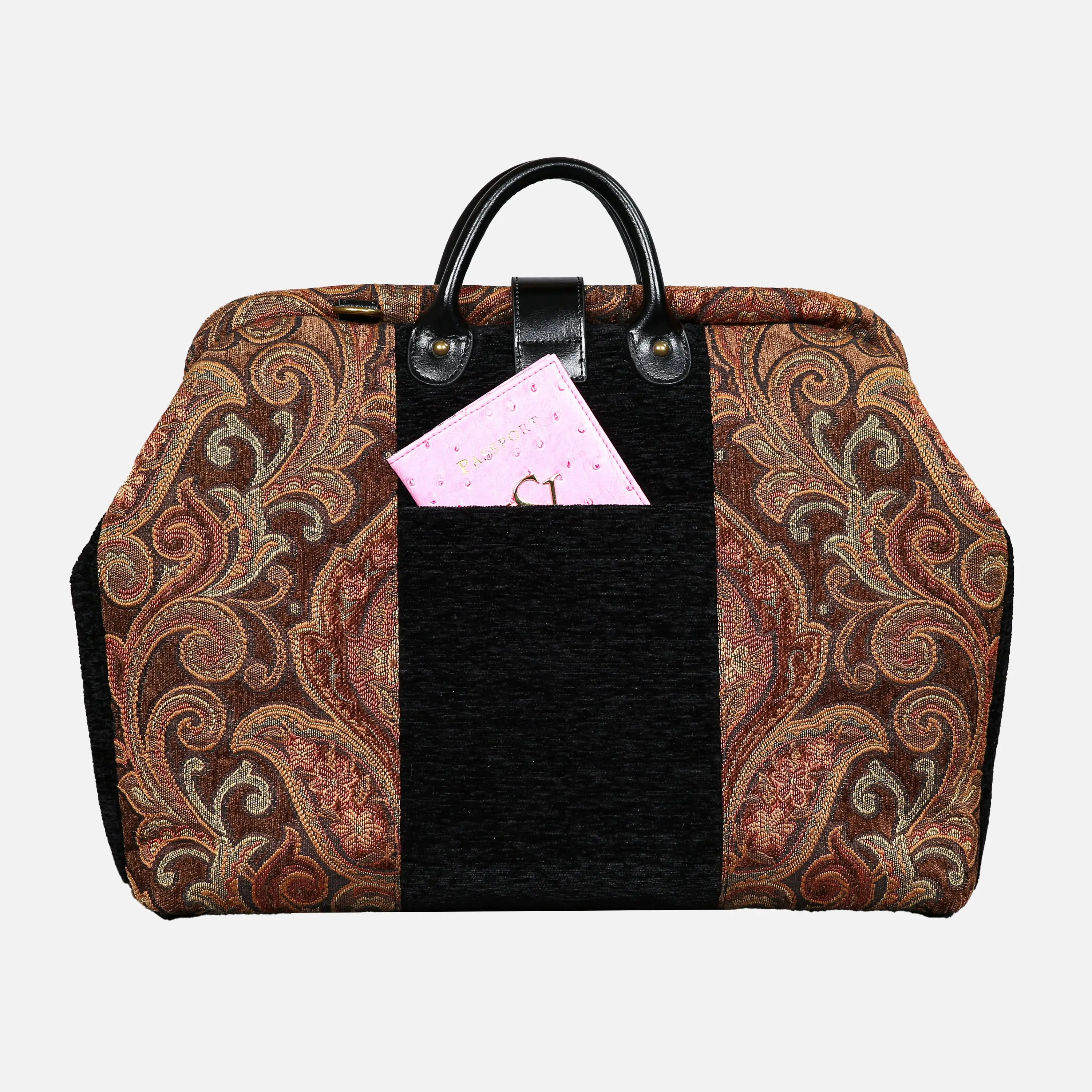 Damask D. Brown Laptop Work Bag carpet bag  of America back