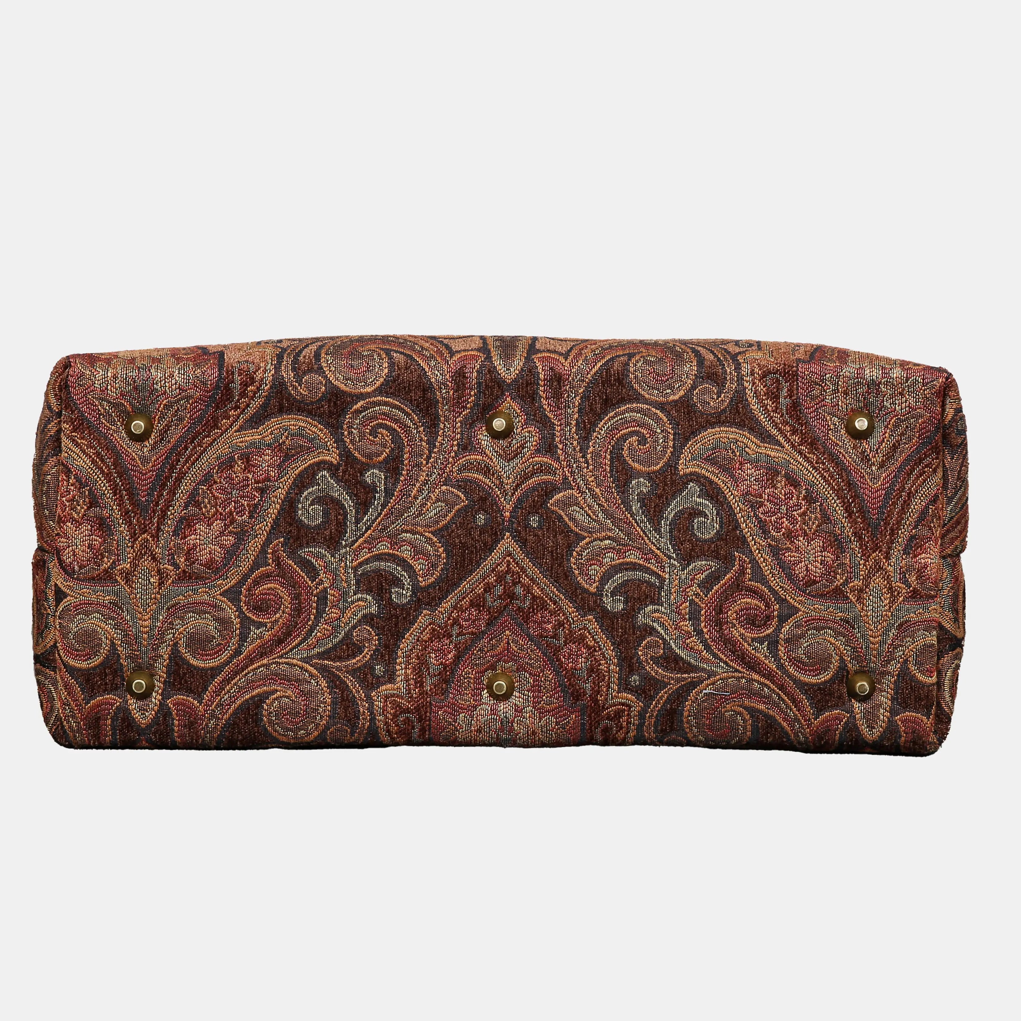Damask D. Brown Mary Poppins Weekender Carpetbag of America bottom