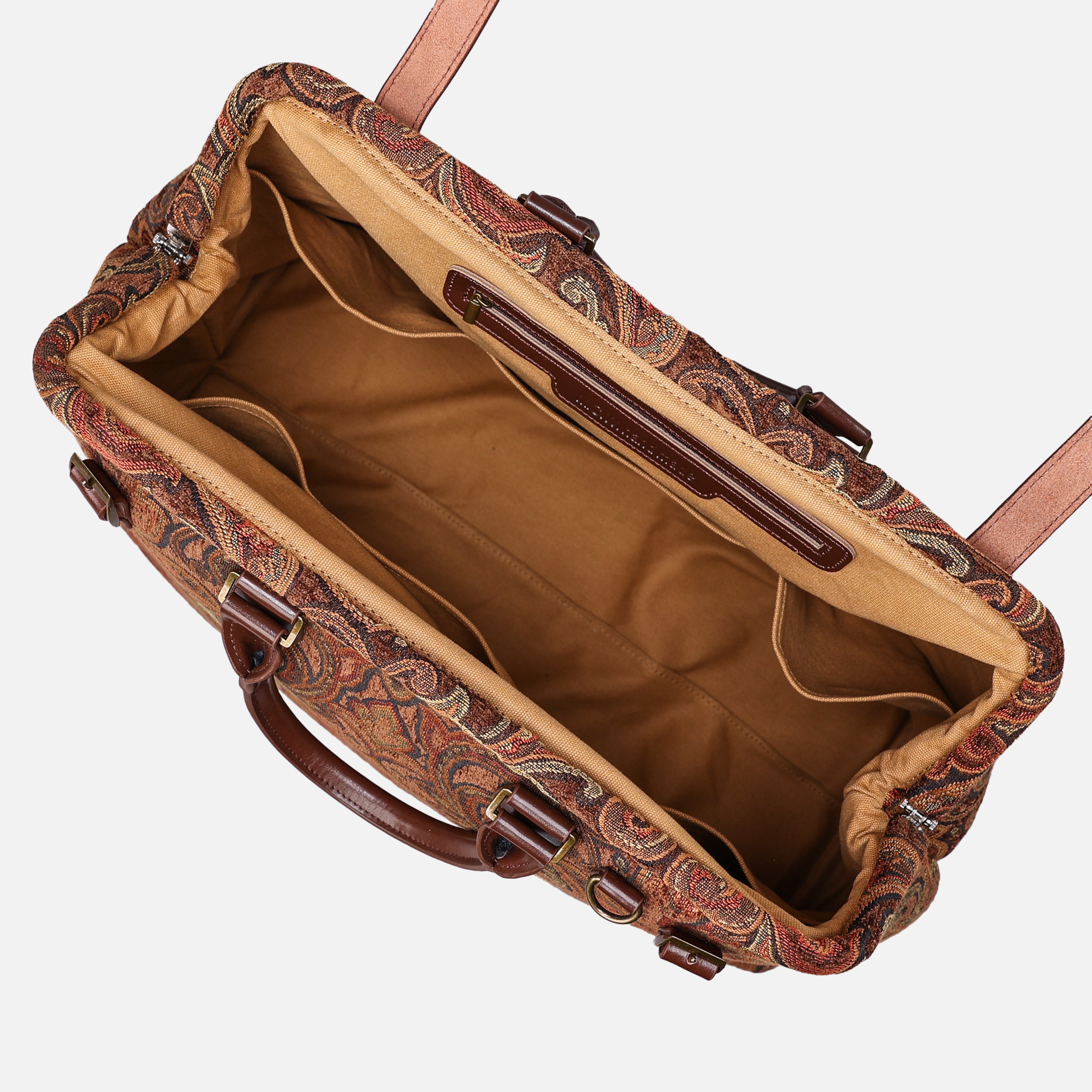 Damask D. Brown Men's Carpetbag of America inside-7