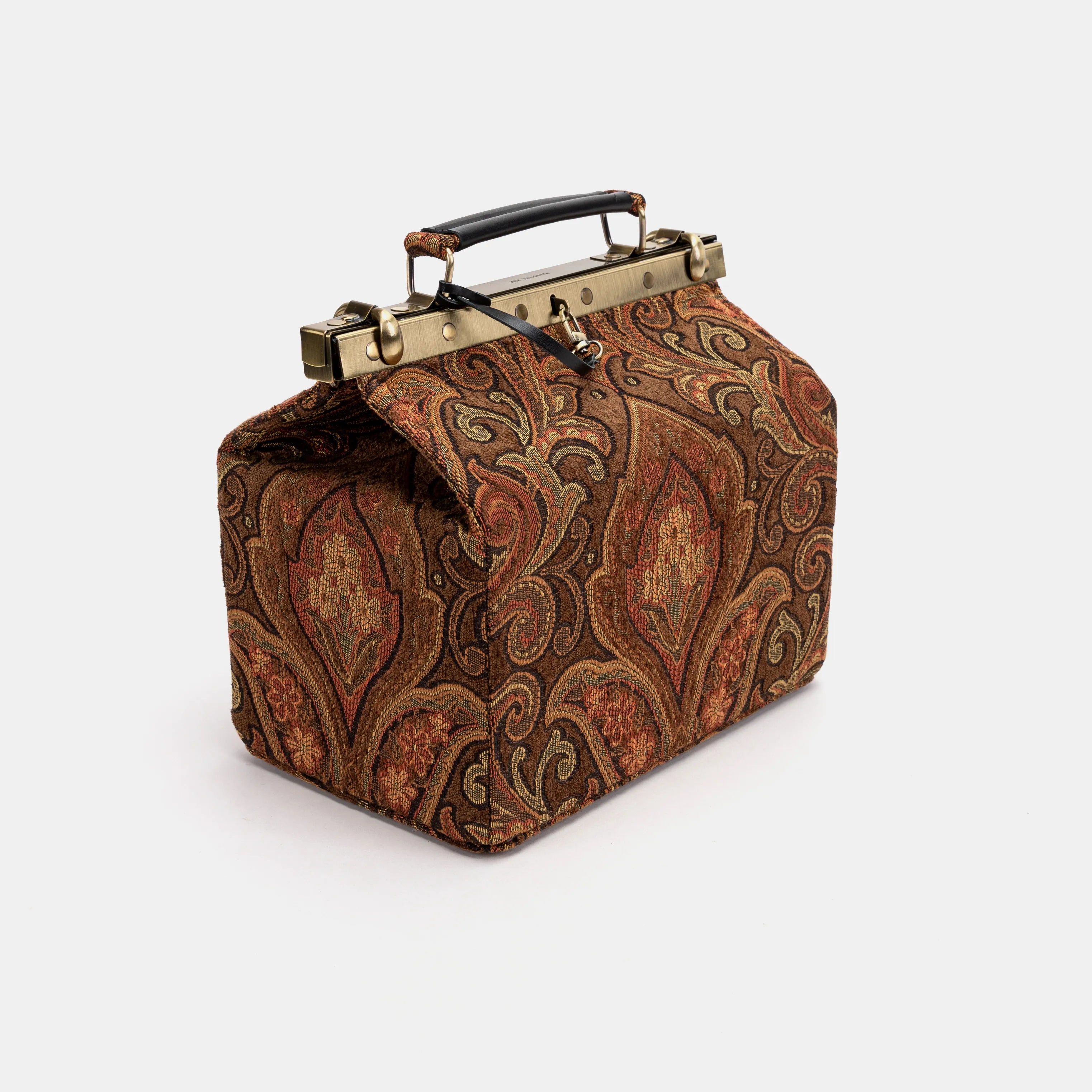 Damask D. Brown Vivienne Carpet Purse Gladstone Bag of America side