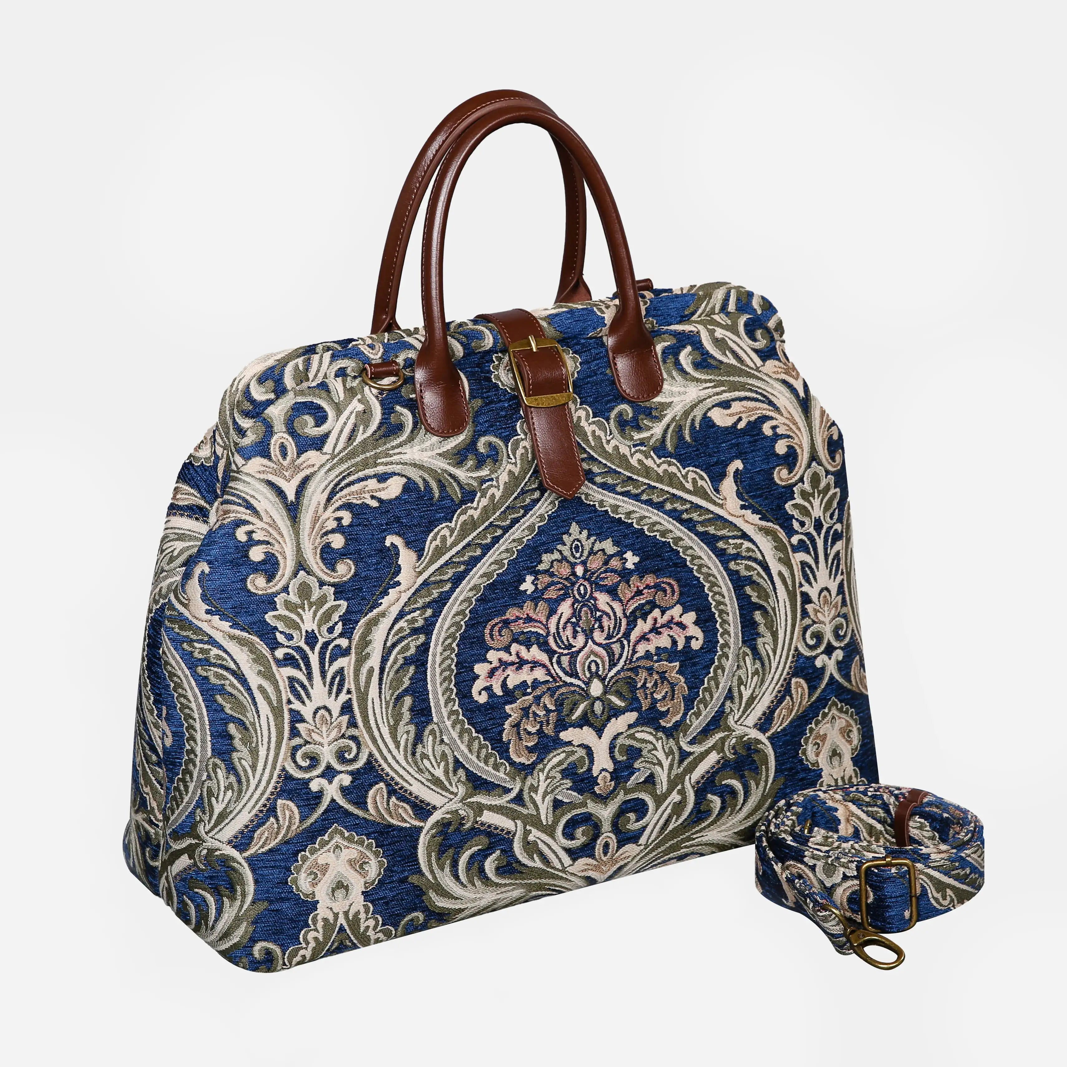 Elizabeth Blue Mary Poppins Weekender Carpetbag of America with shoulder strap