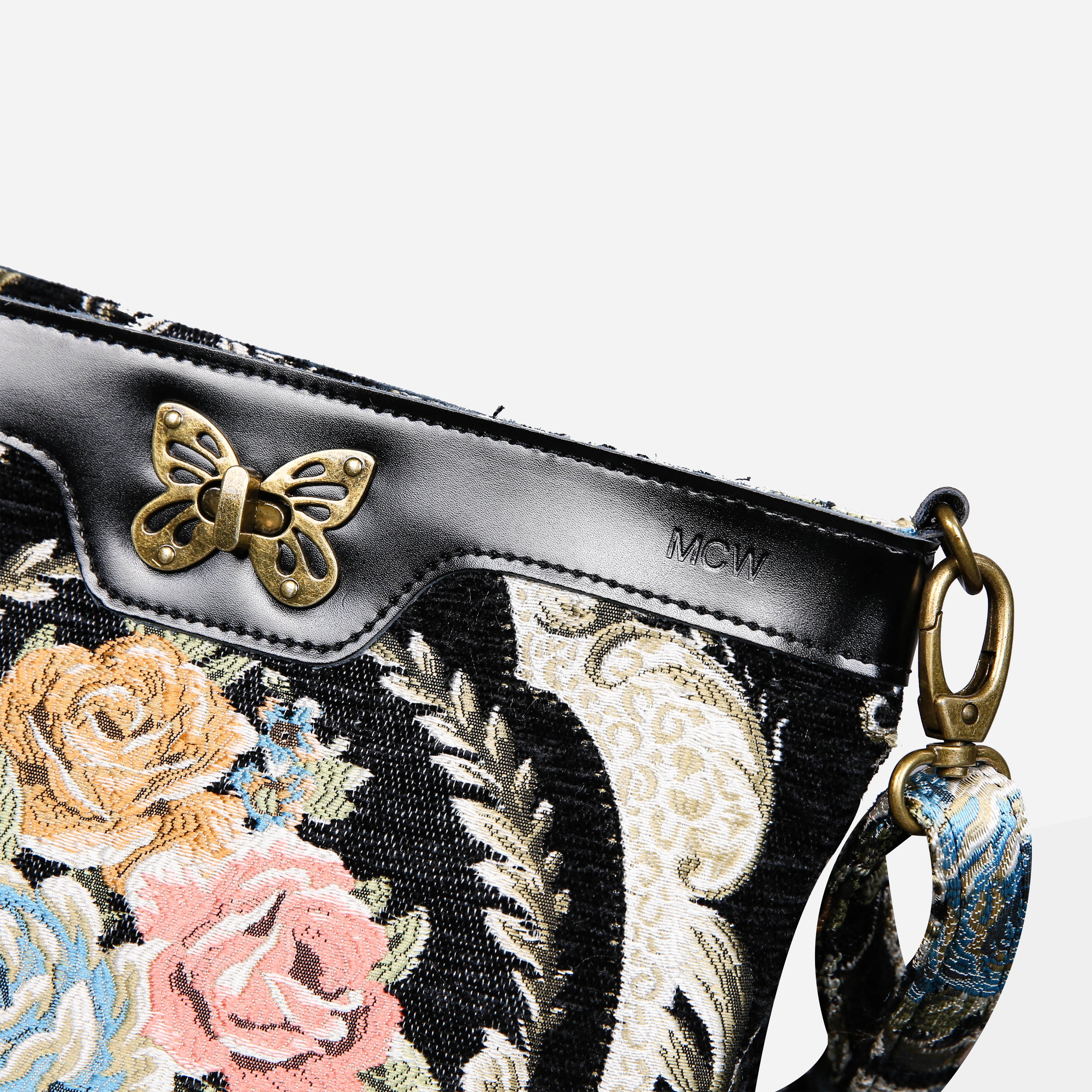 Eternal Elegance Blk Carpet Crossbody Bag carpet bag MCW Handmade of America details