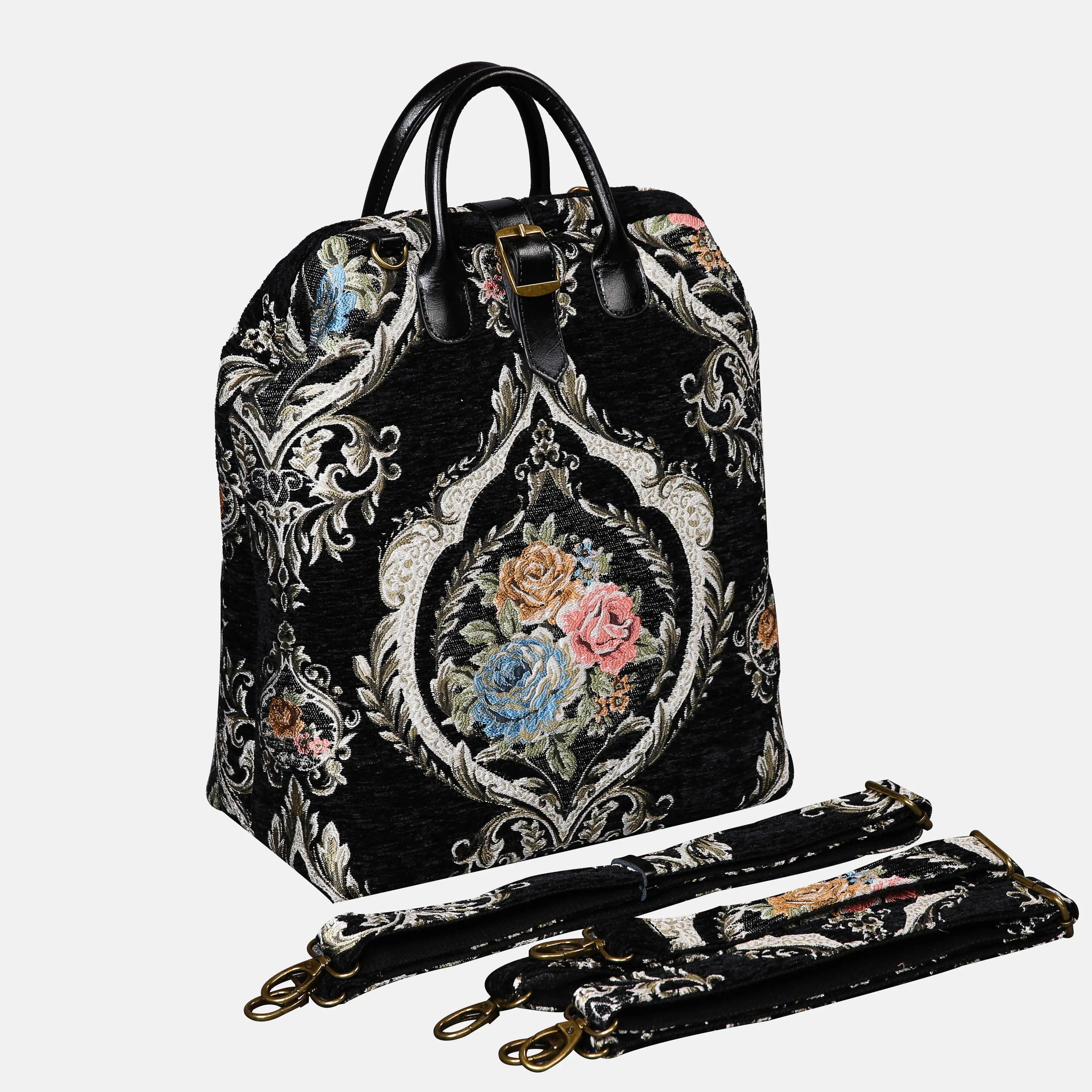 Eternal Elegance Black Carpet Laptop Backpack Carpetbag of America with shoulder straps
