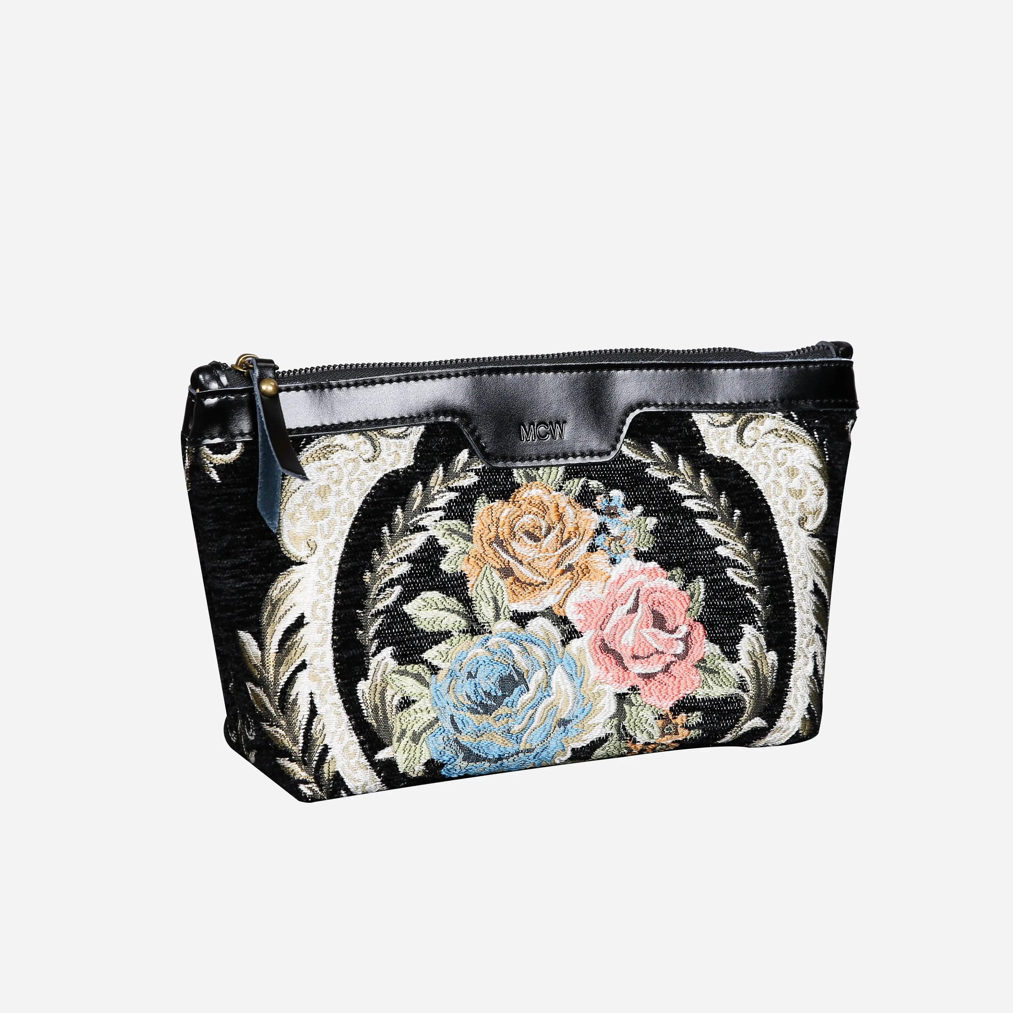 Eternal Elegance Blk Carpet Makeup Bag carpet bag MCW Handmade of America front