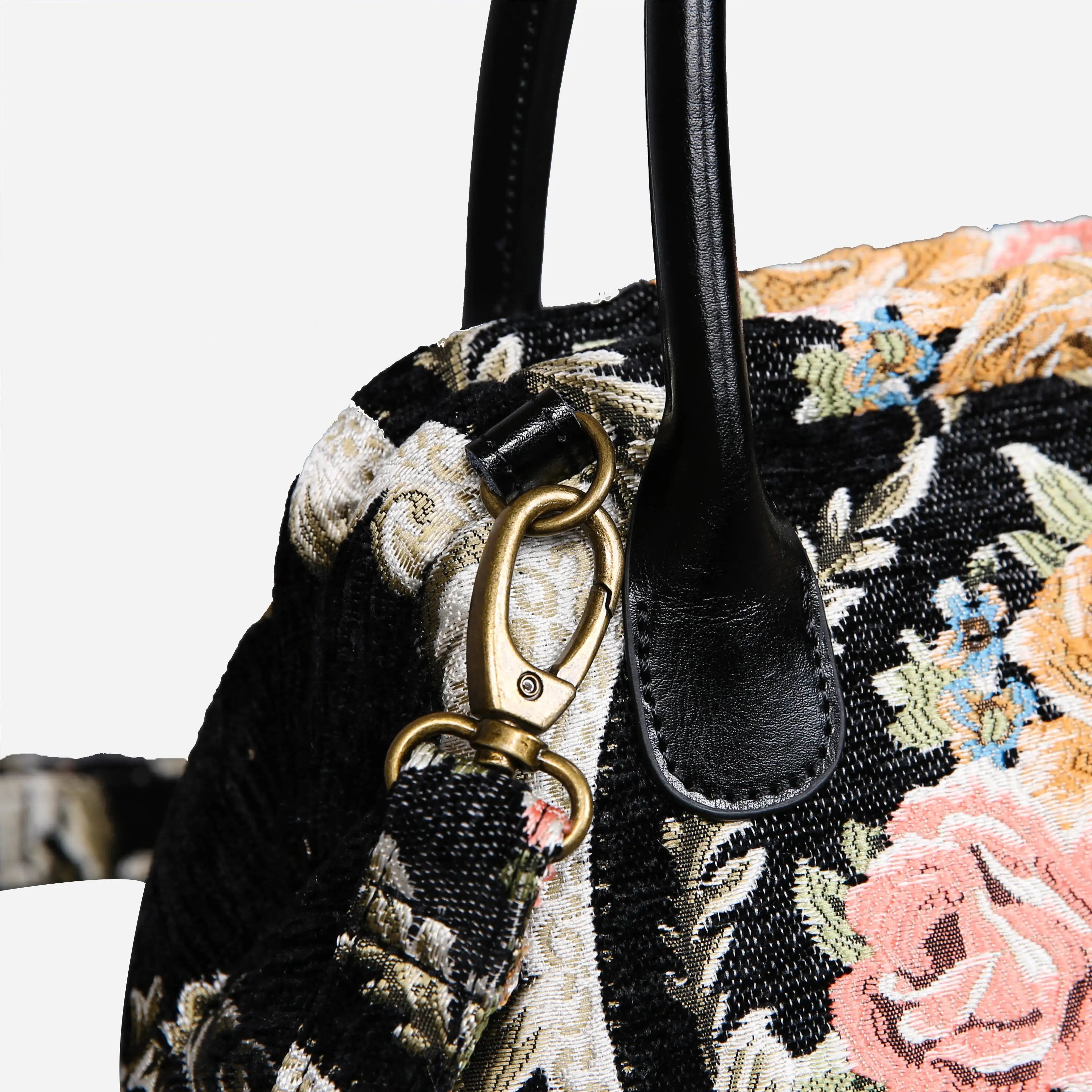 Eternal Elegance Black Carpet Satchel carpet bag MCW Handmade of America buckle