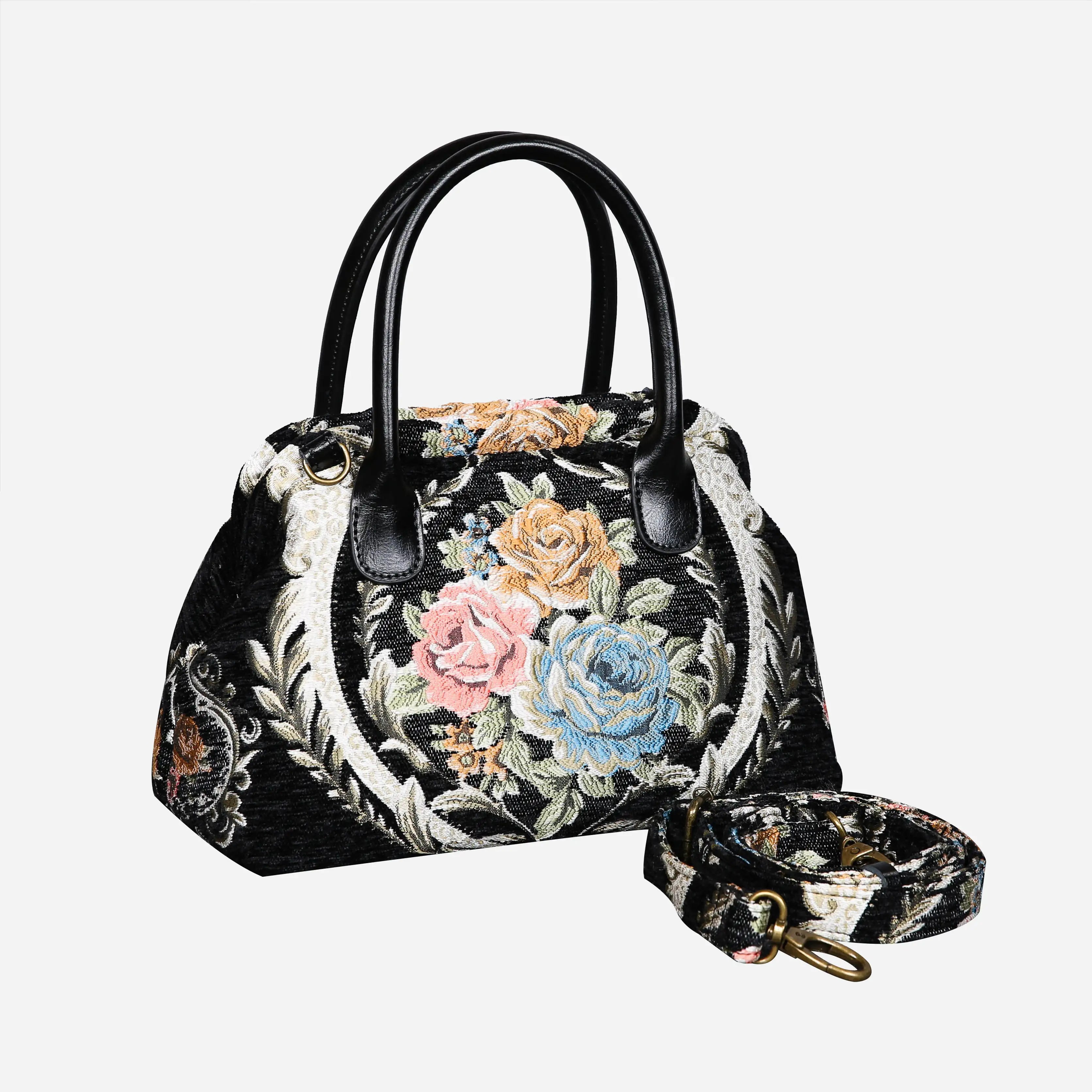 Eternal Elegance Black Carpet Satchel carpet bag MCW Handmade of America with strap