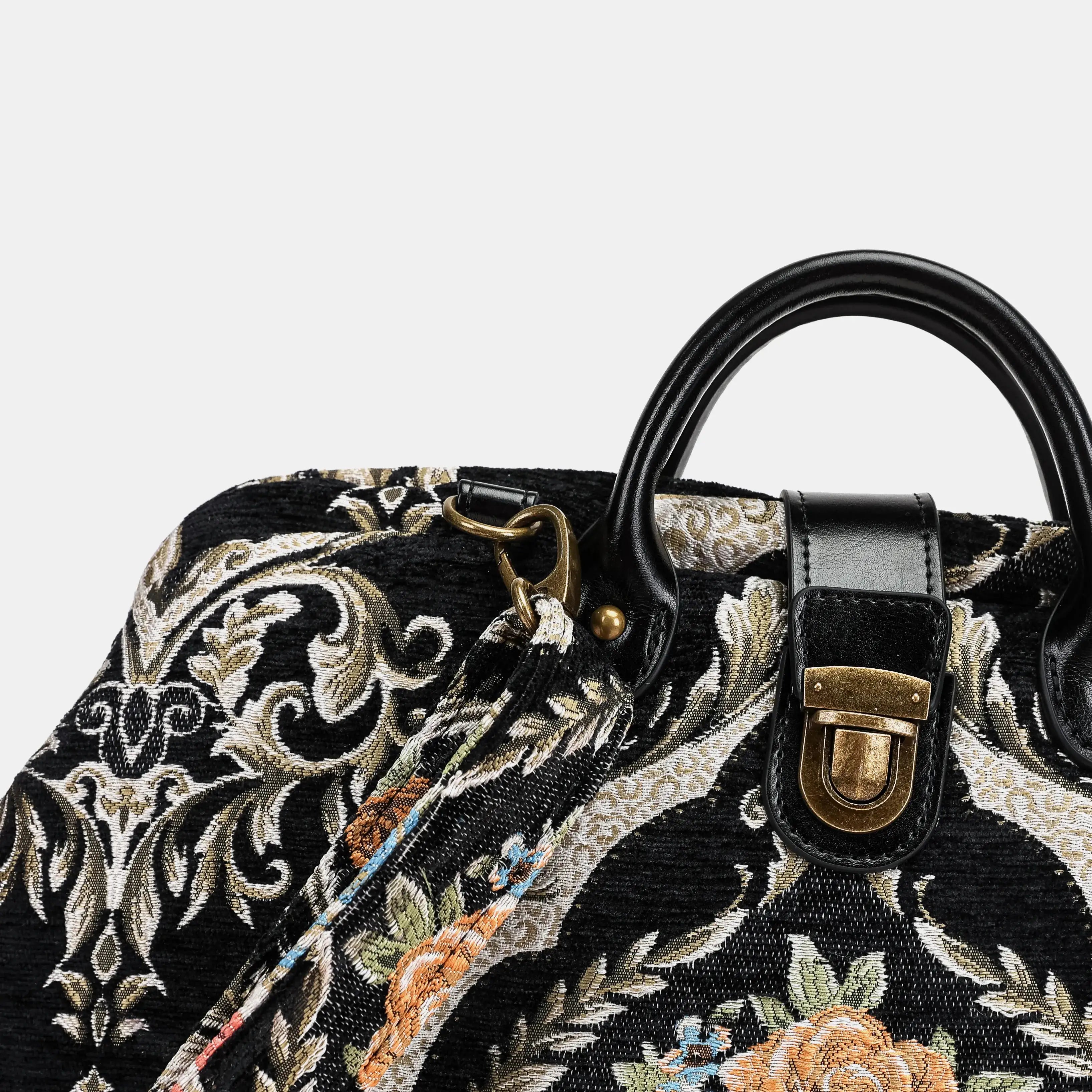 Eternal Elegance Black Carpetbag of America details