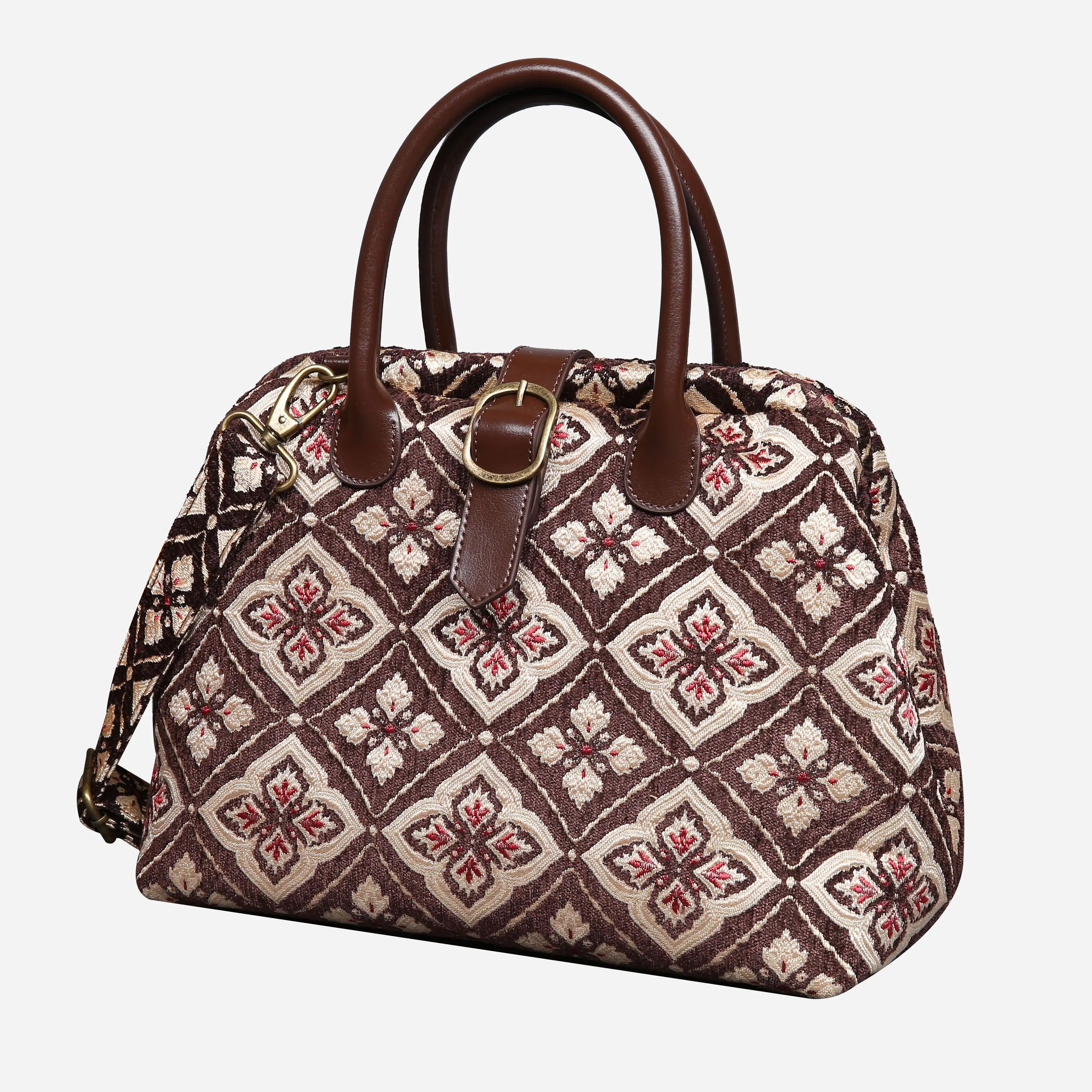 Ethnic Coffee Carpet Handbag Purse carpet bag MCW Handmade front
