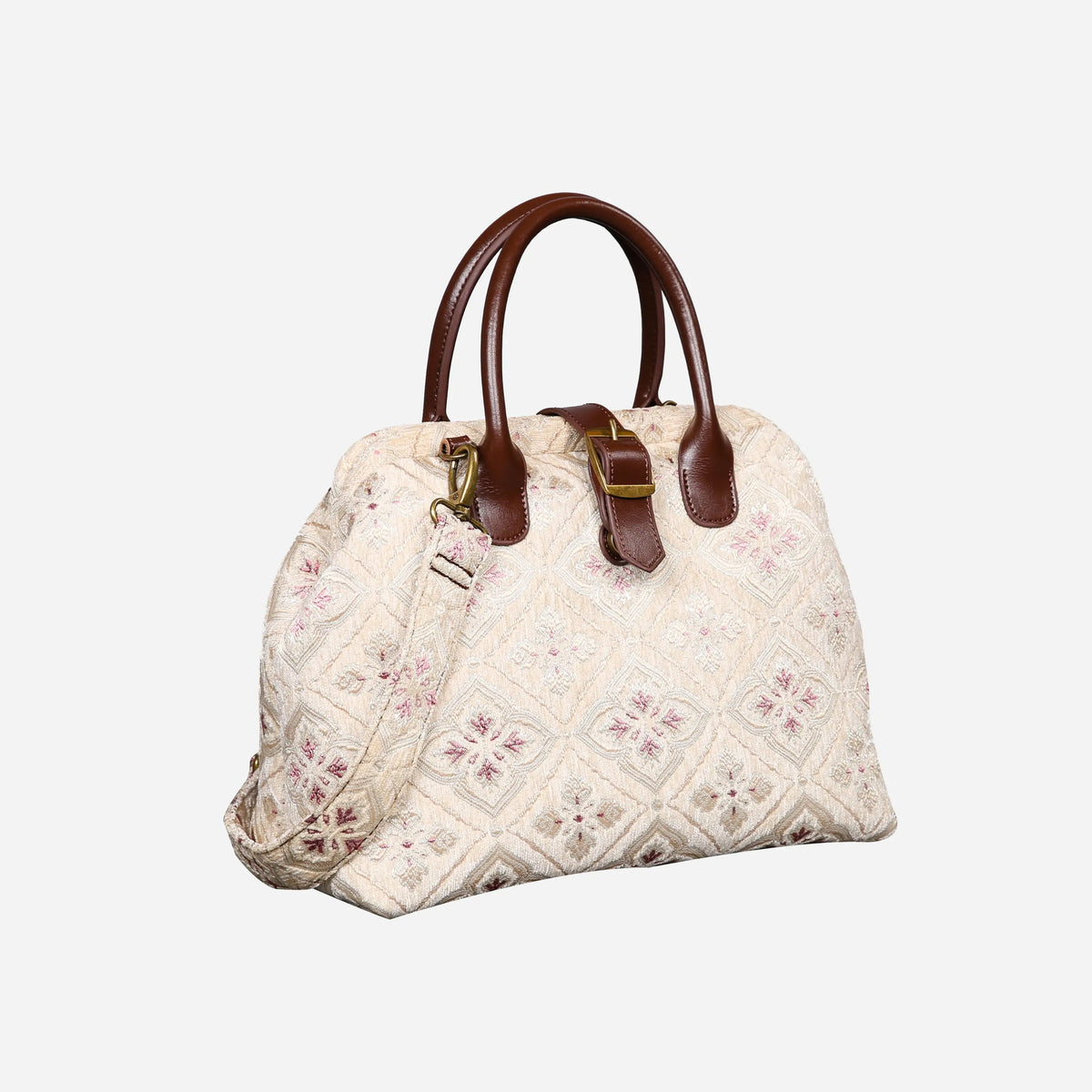 Ethnic Cream Carpet Handbag Purse carpet bag MCW Handmade of America front