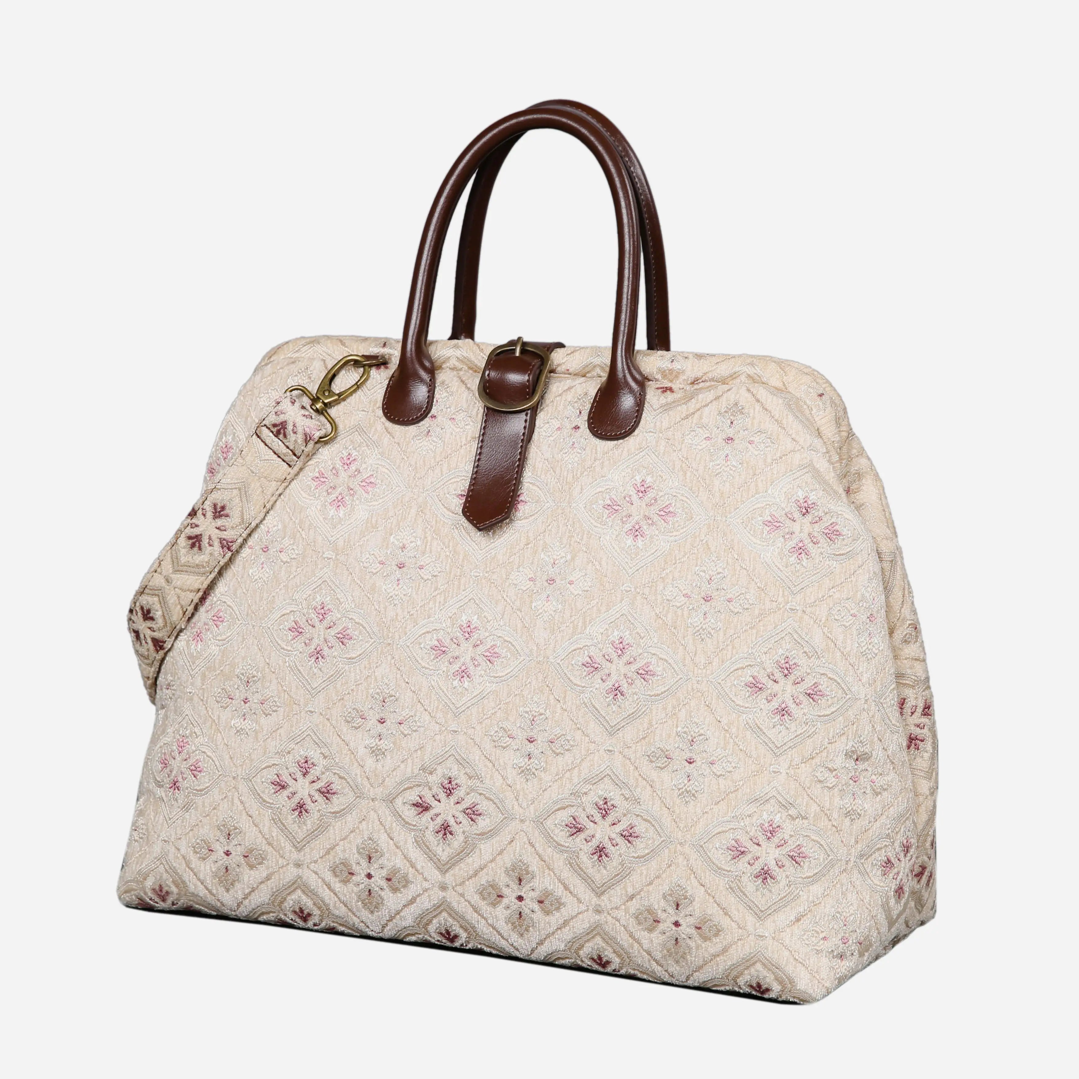 Ethnic Cream Mary Poppins Weekender Carpetbag front