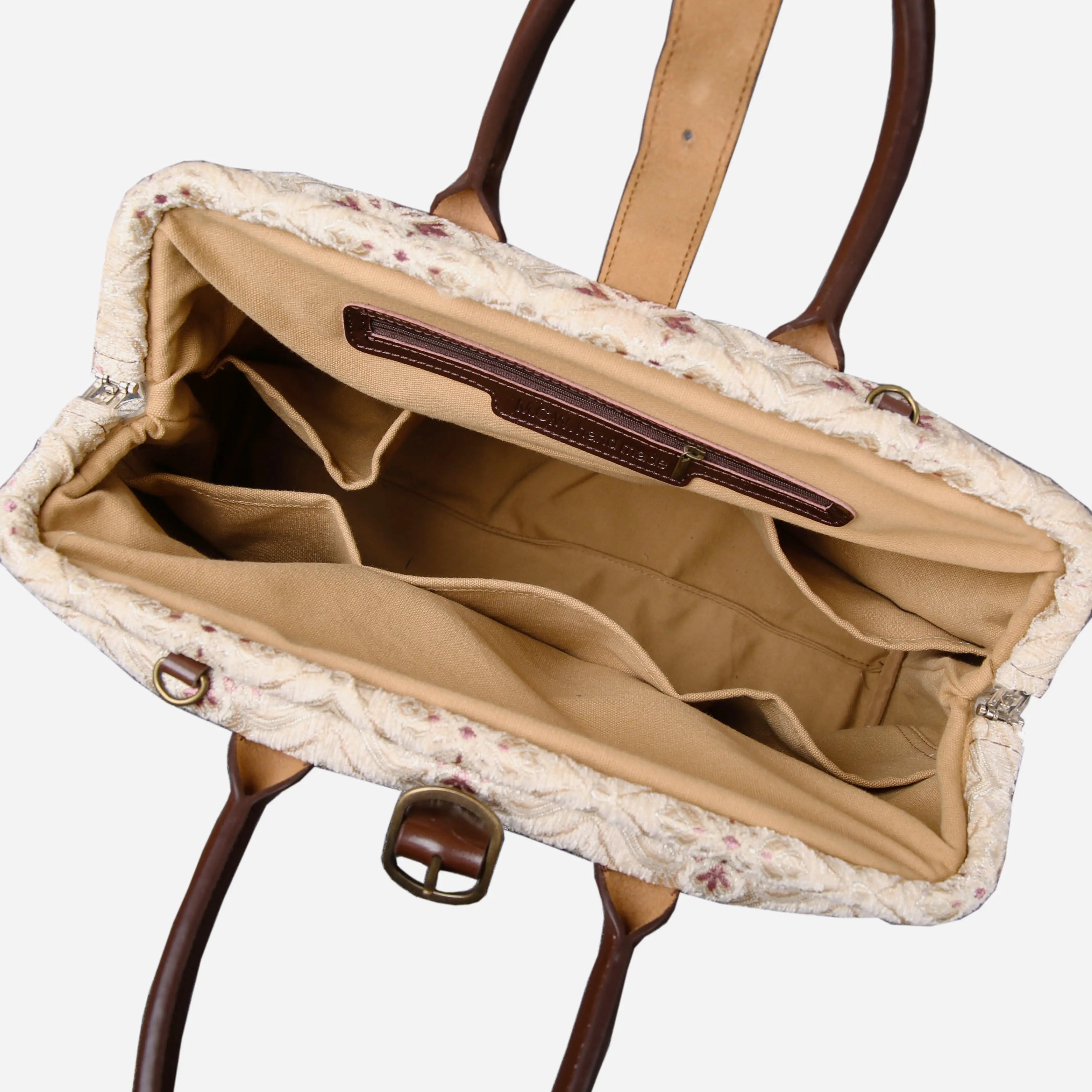 Ethnic Cream Mary Poppins Weekender Carpetbag open