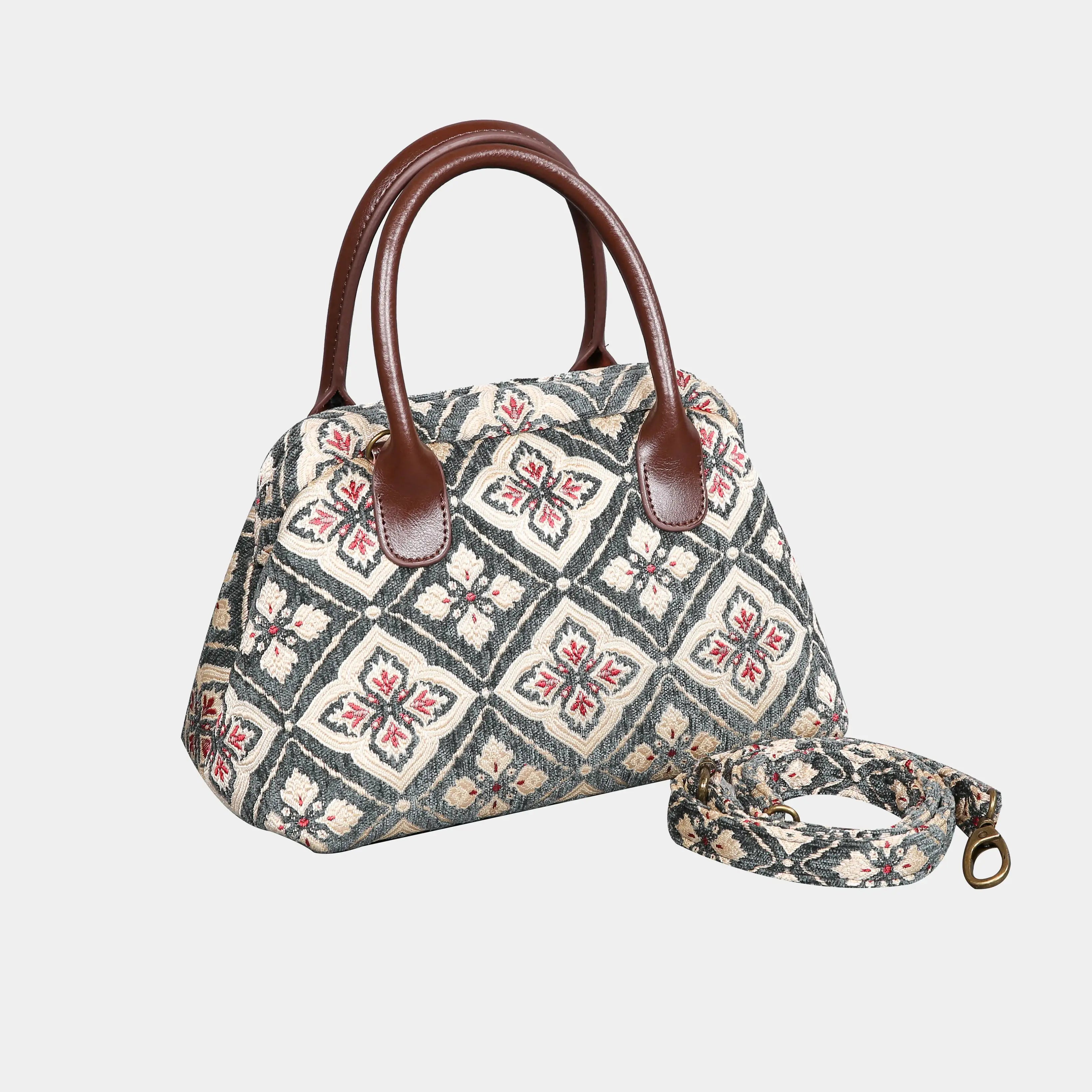 Ethnic Green Carpet Satchel carpet bag MCW Handmade with strap