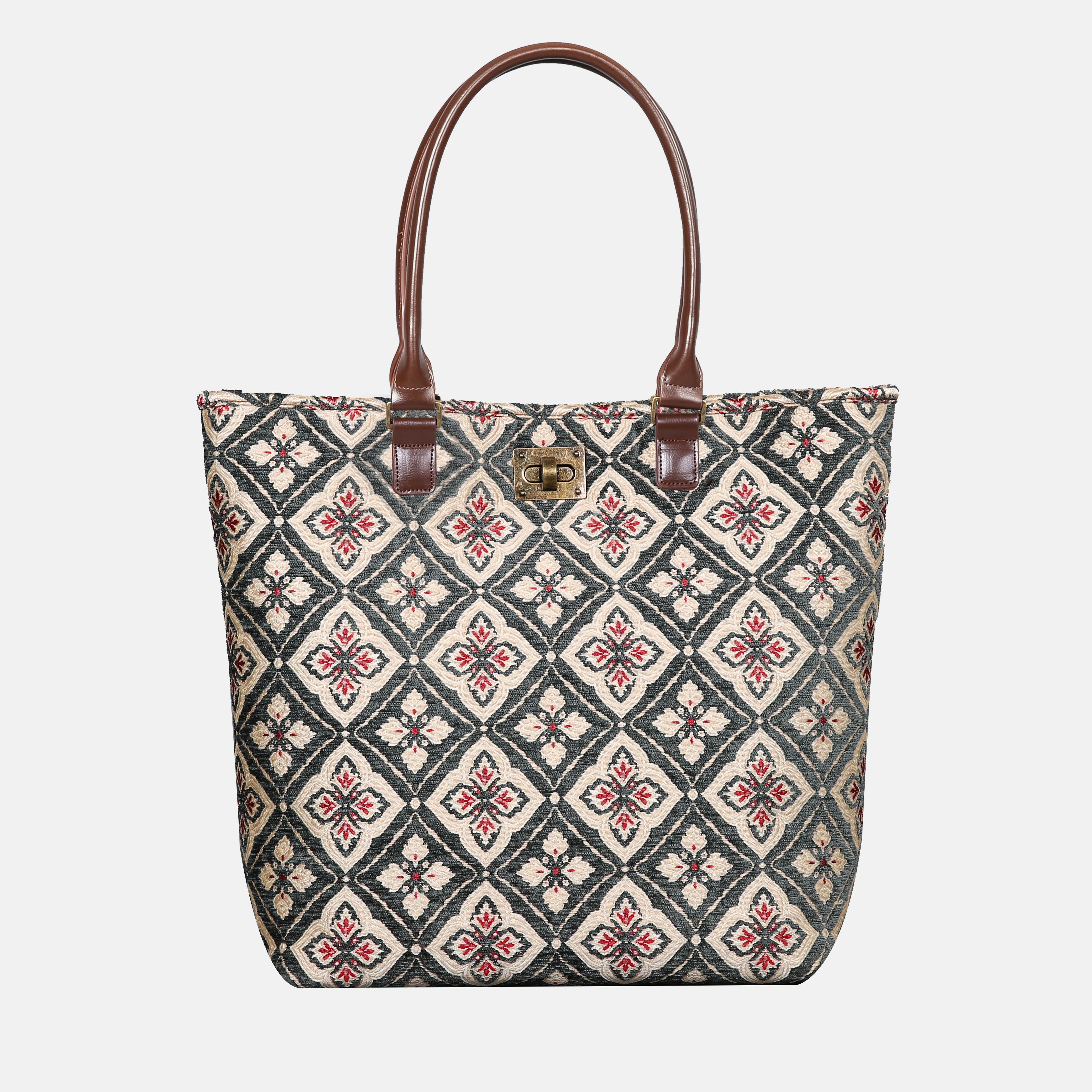 Ethnic Green Carpet Tote Shopper Carpetbag of America main