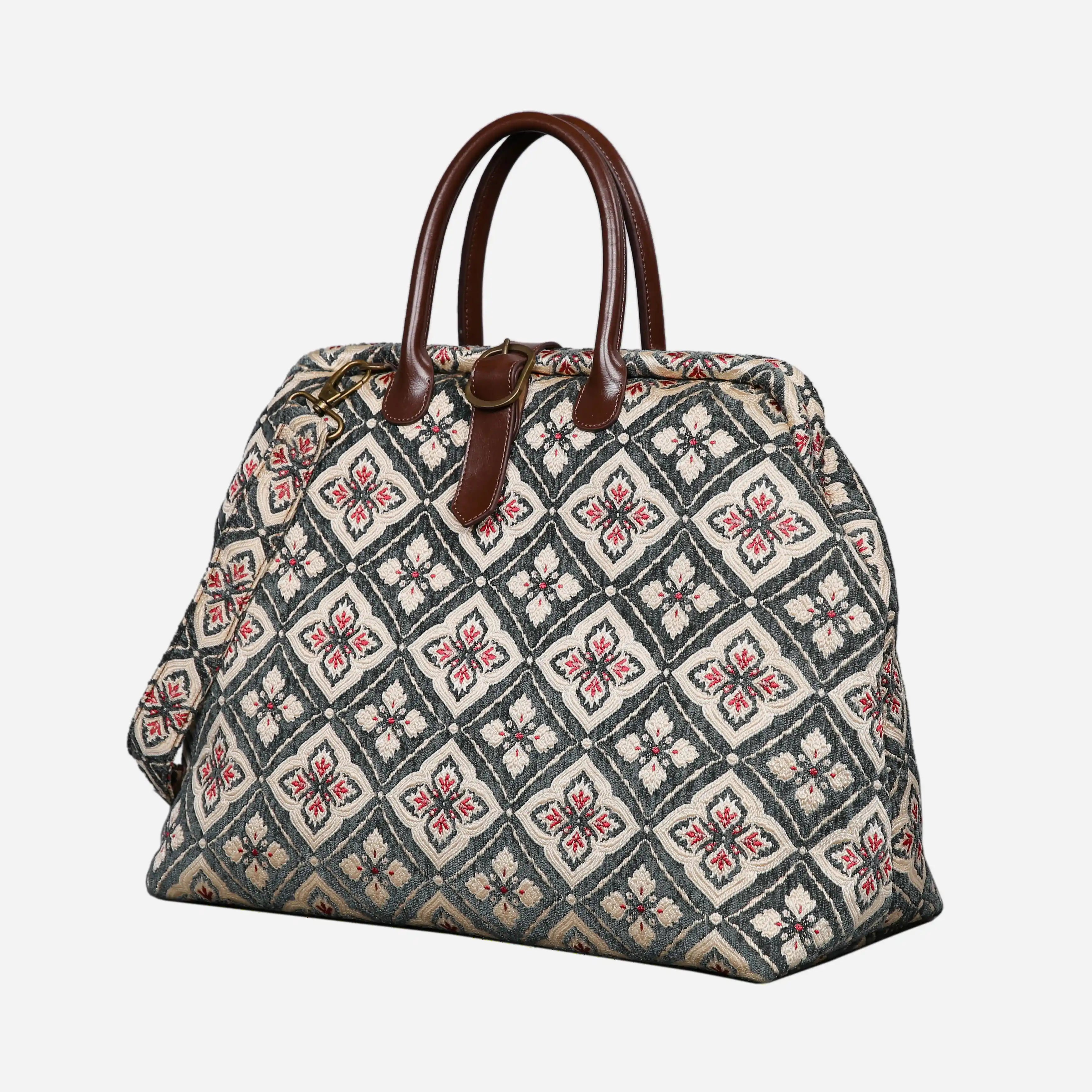 Ethnic Green Mary Poppins Weekender Carpetbag  side