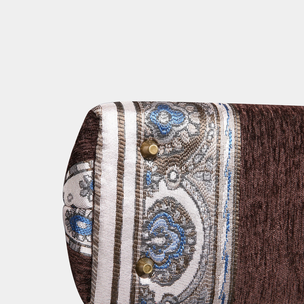 Ethnic Strips Coffee Carpet Satchel carpet bag MCW Handmade of America bottom