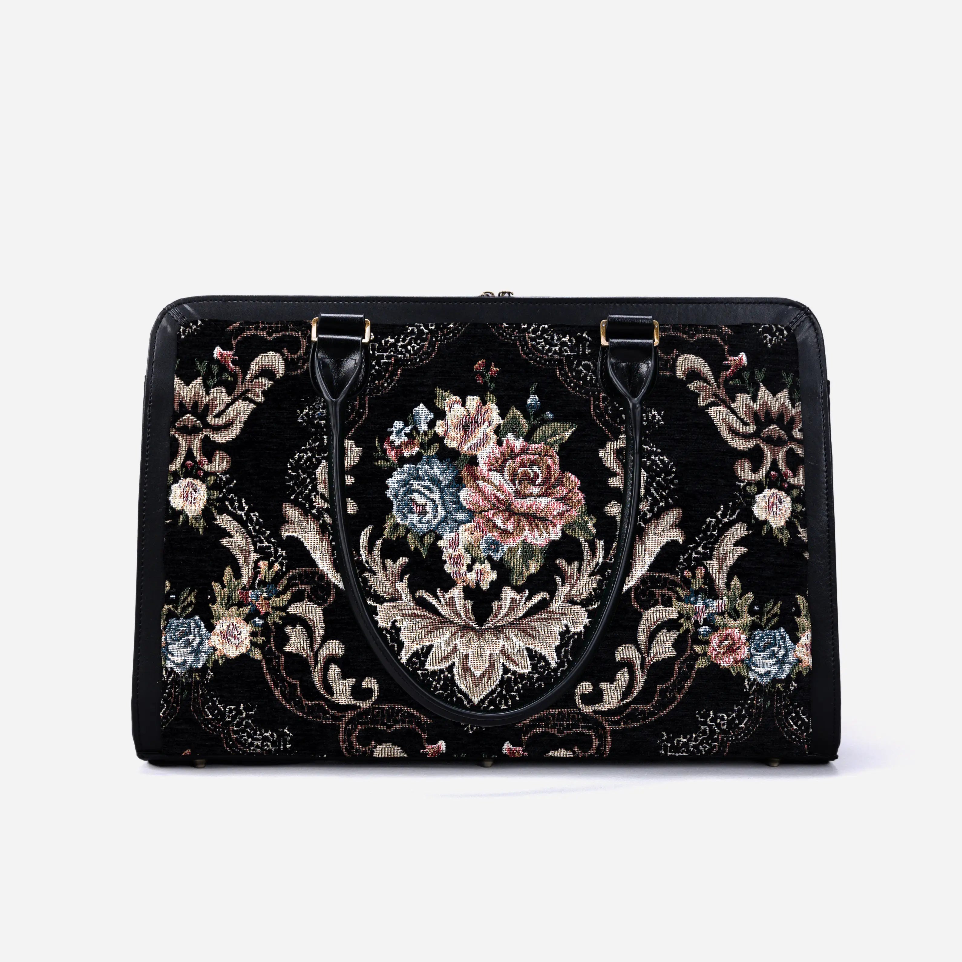 Floral Black Business Tote of America  back