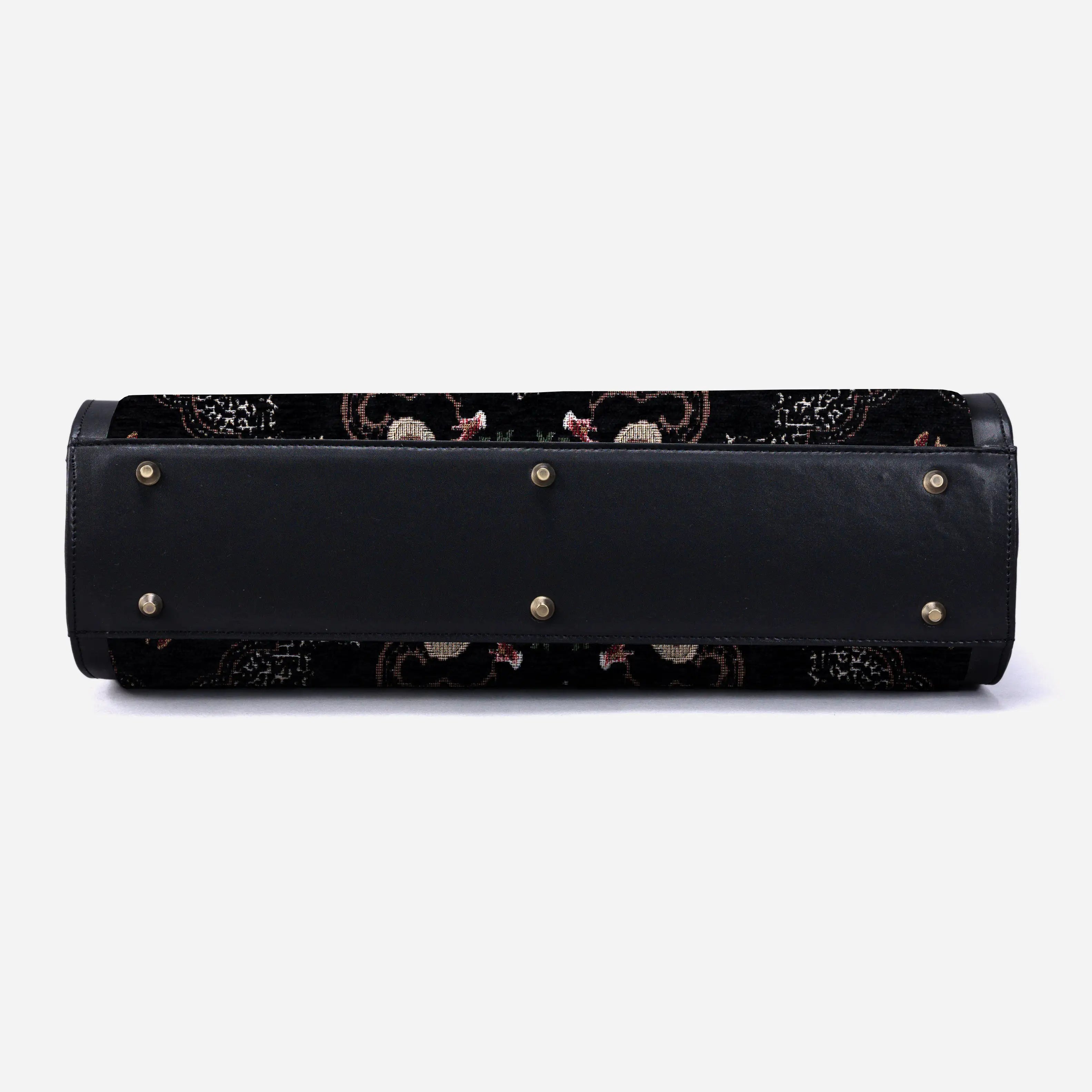 Floral Black Business Tote of America  bottom