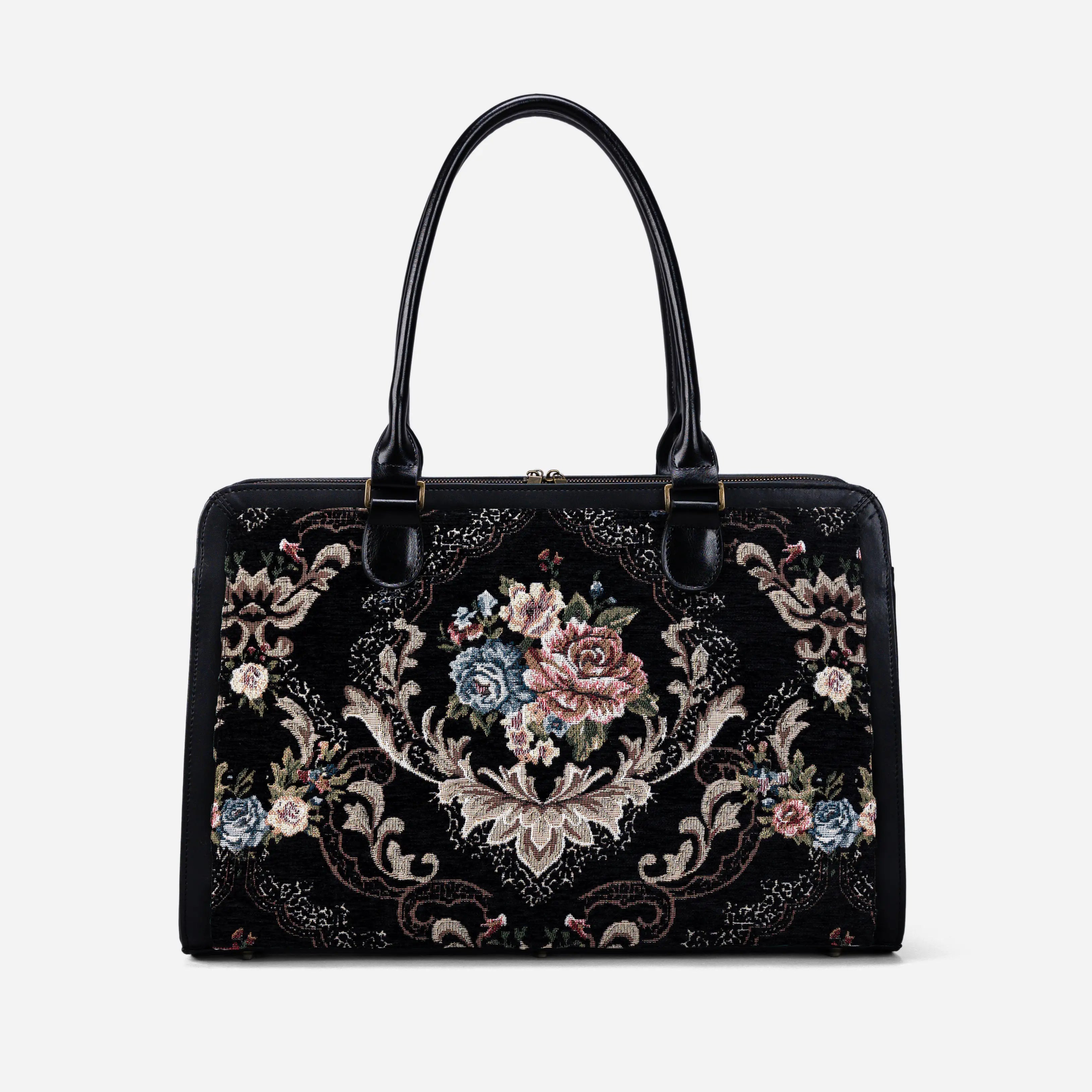 Floral Black Business Tote of America front