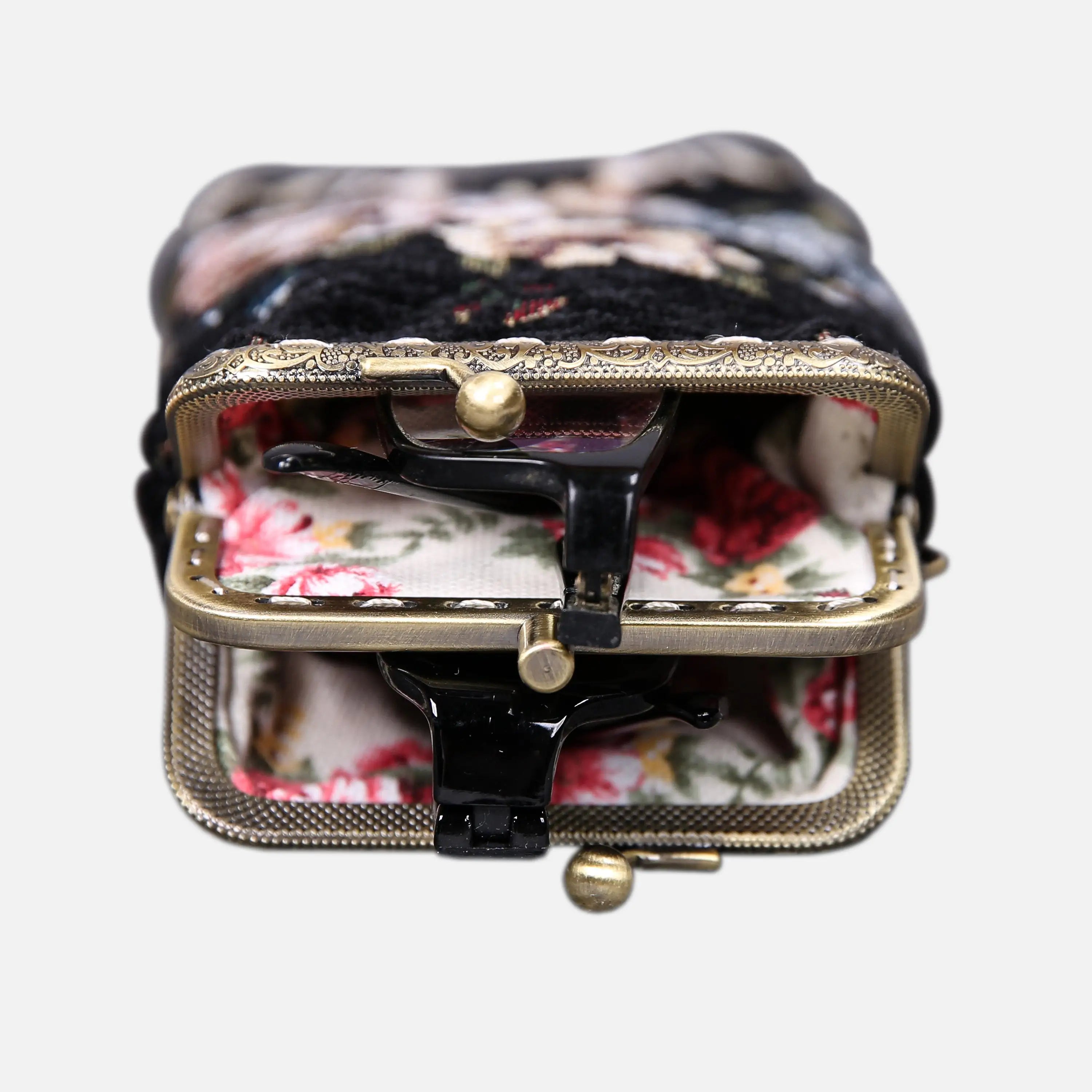 Floral Black Carpet Eyeglasses Case of America with glasses-4