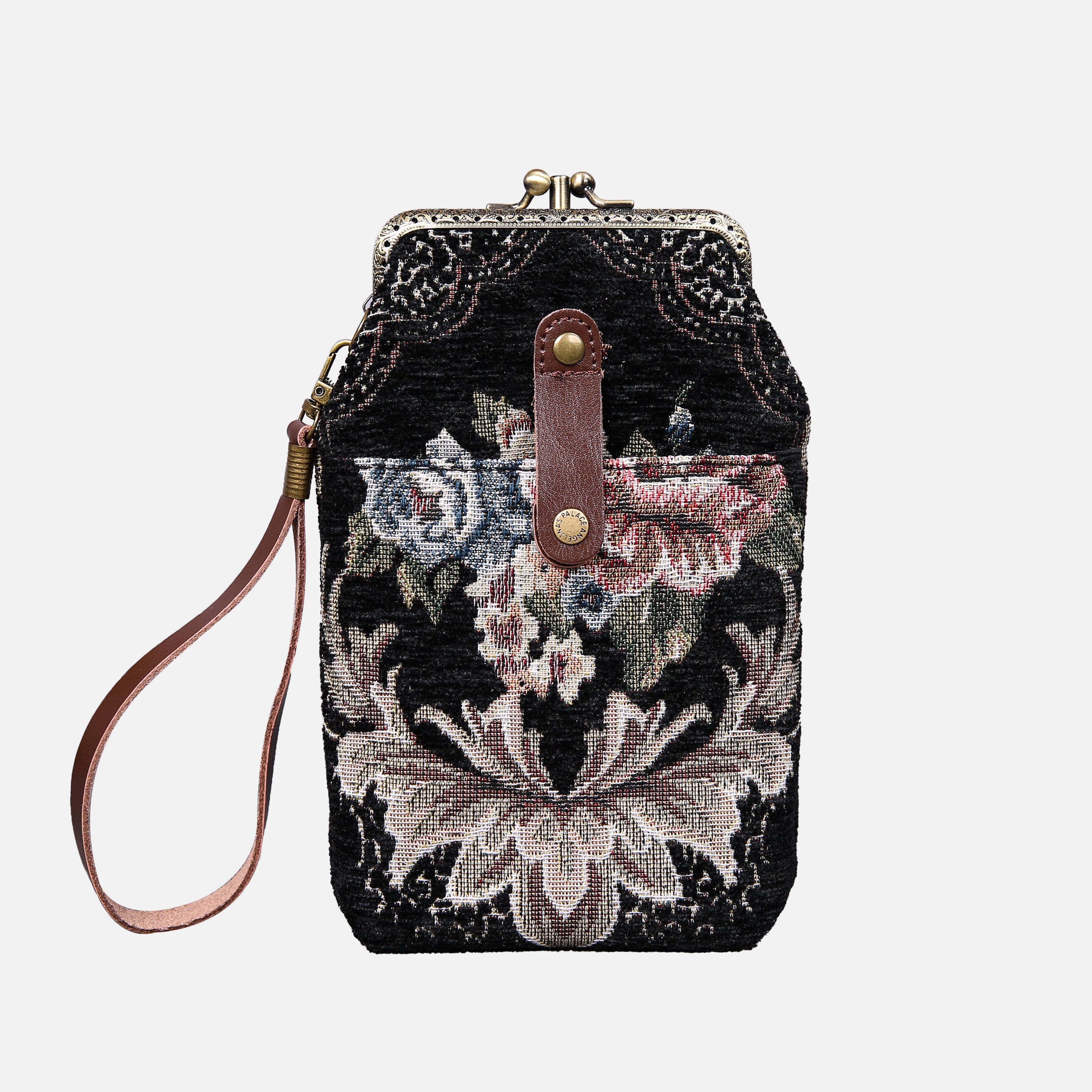 Floral Black Carpet Phone Case Carpetbag of America front
