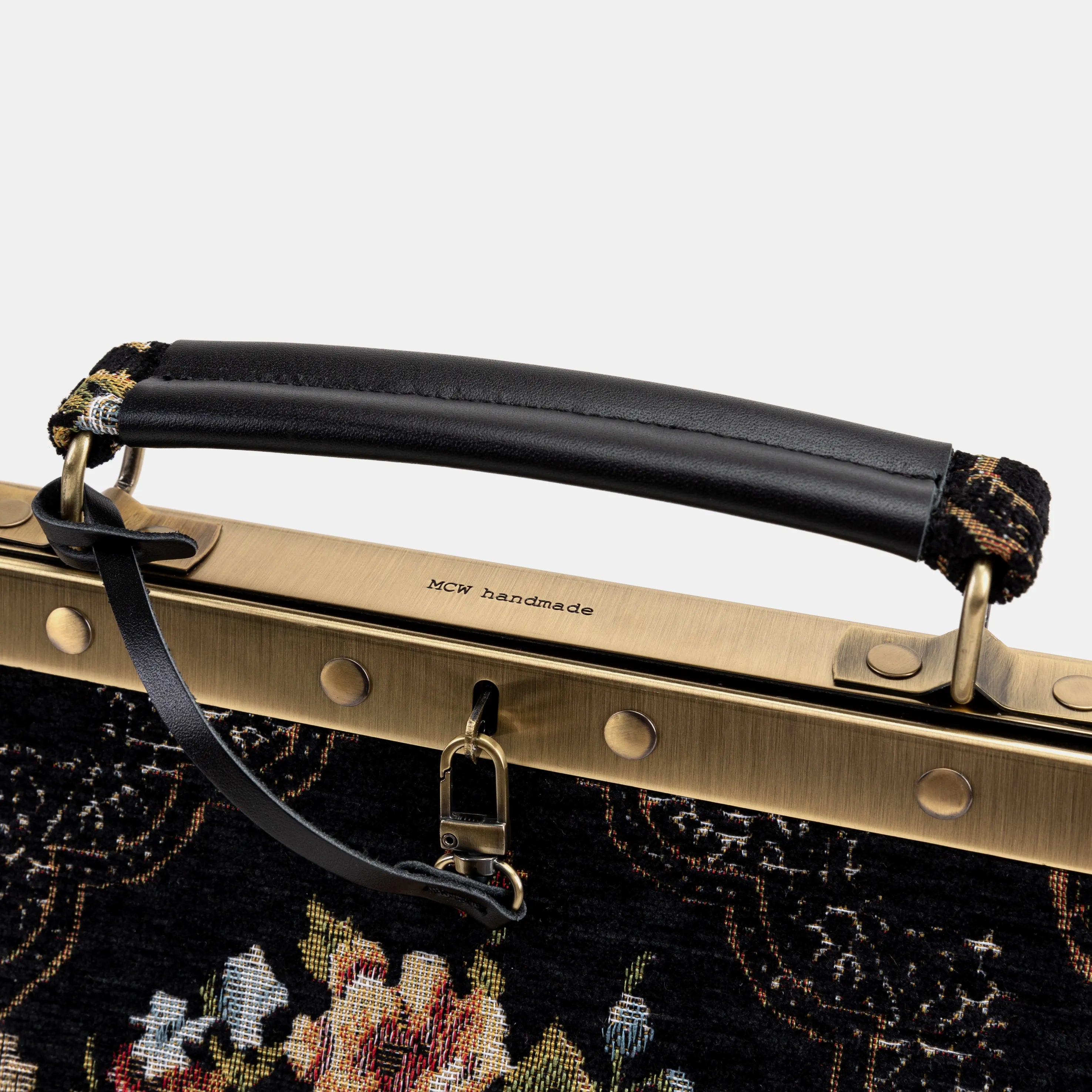 Floral Black Cecile Carpet Purse Gladstone Bag of America logo