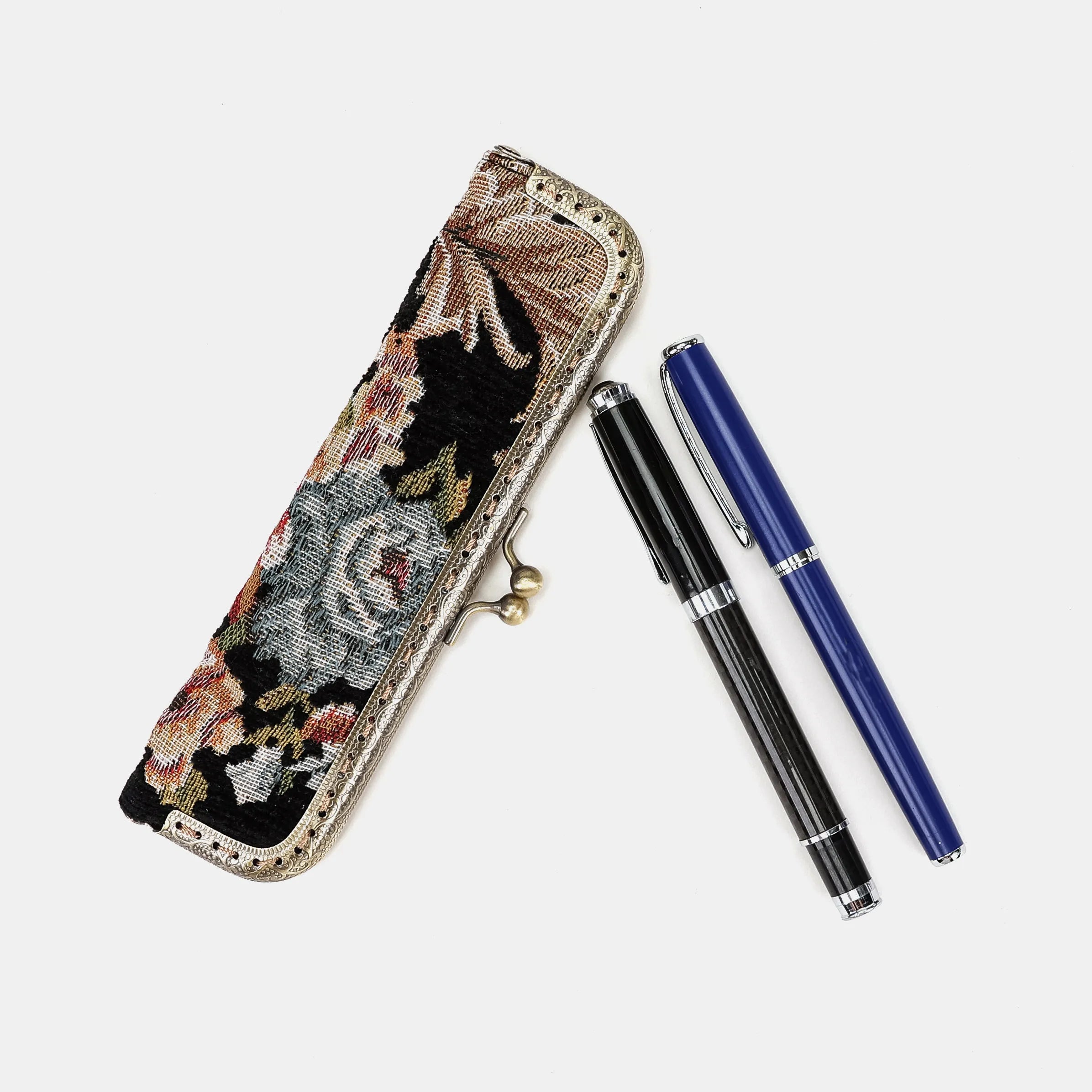 Floral Black Duo Pen Case Carpetbag of America main