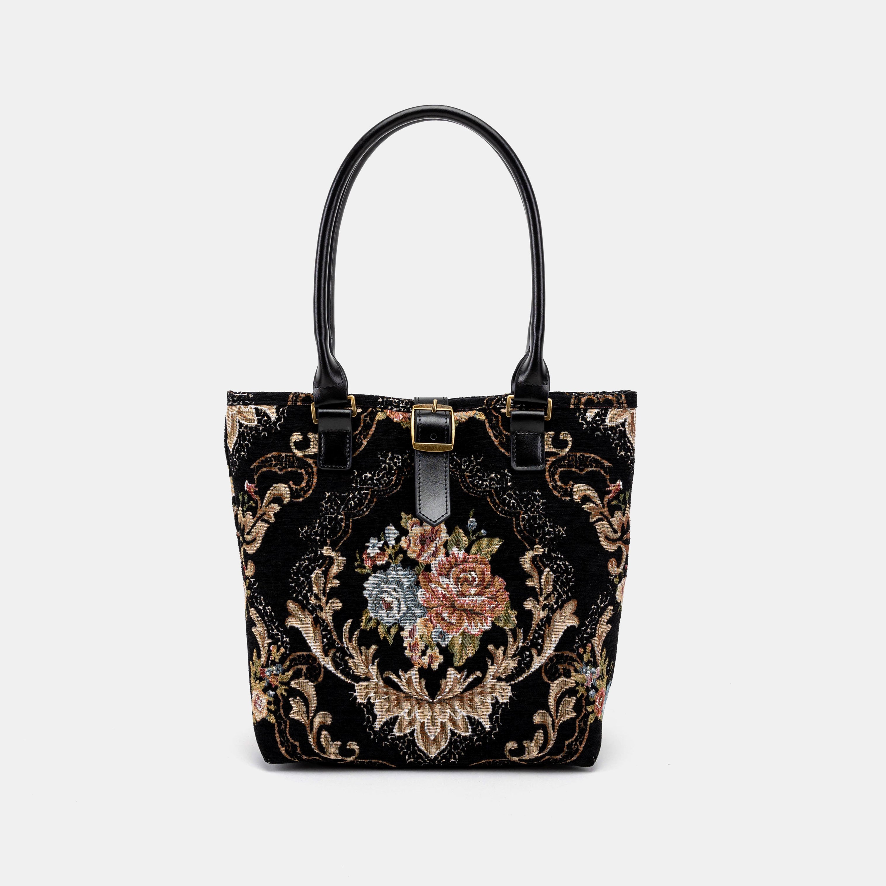Floral Black Everyday Tote Bag of America main