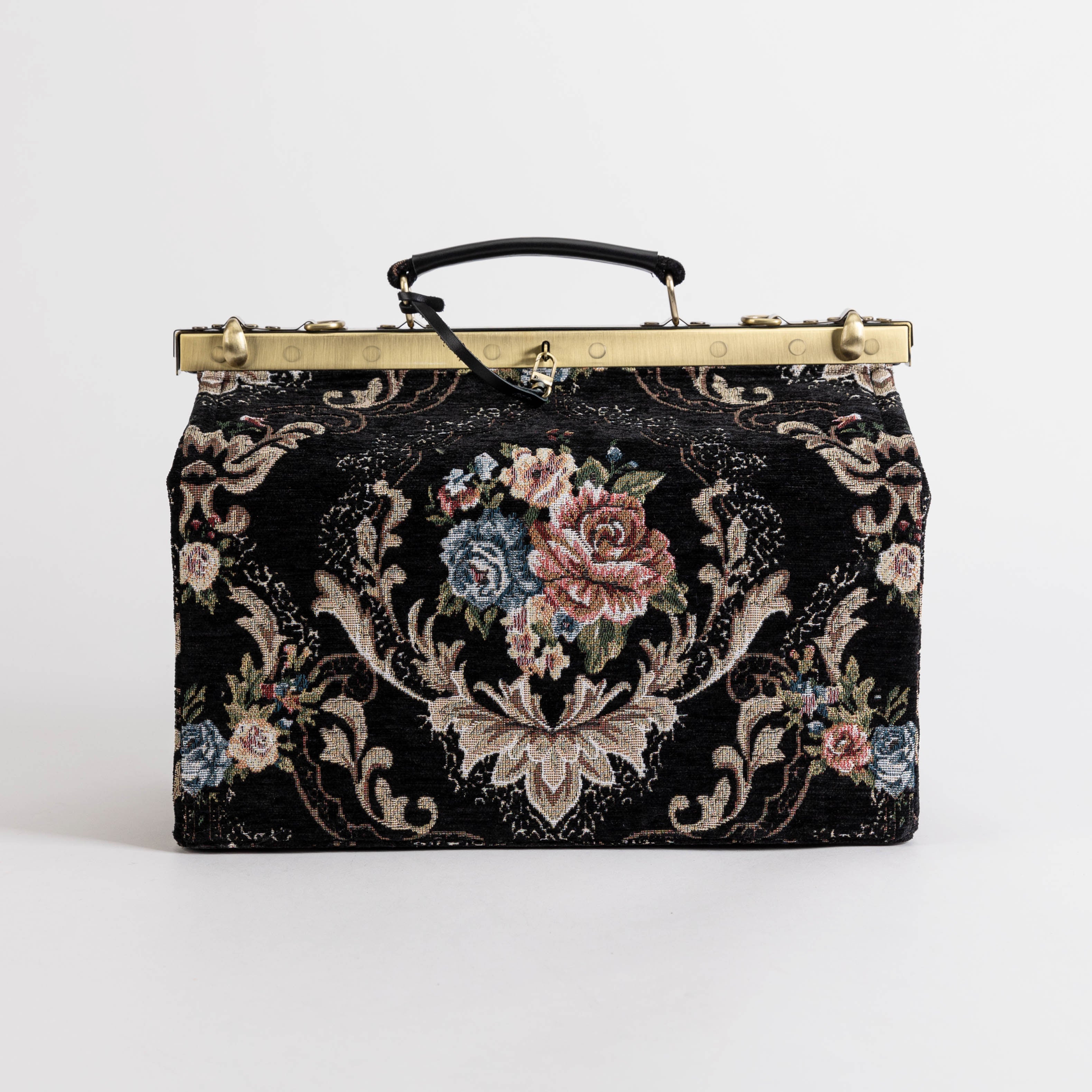 Floral Black Genevieve Carpet Gladstone Bag of America front
