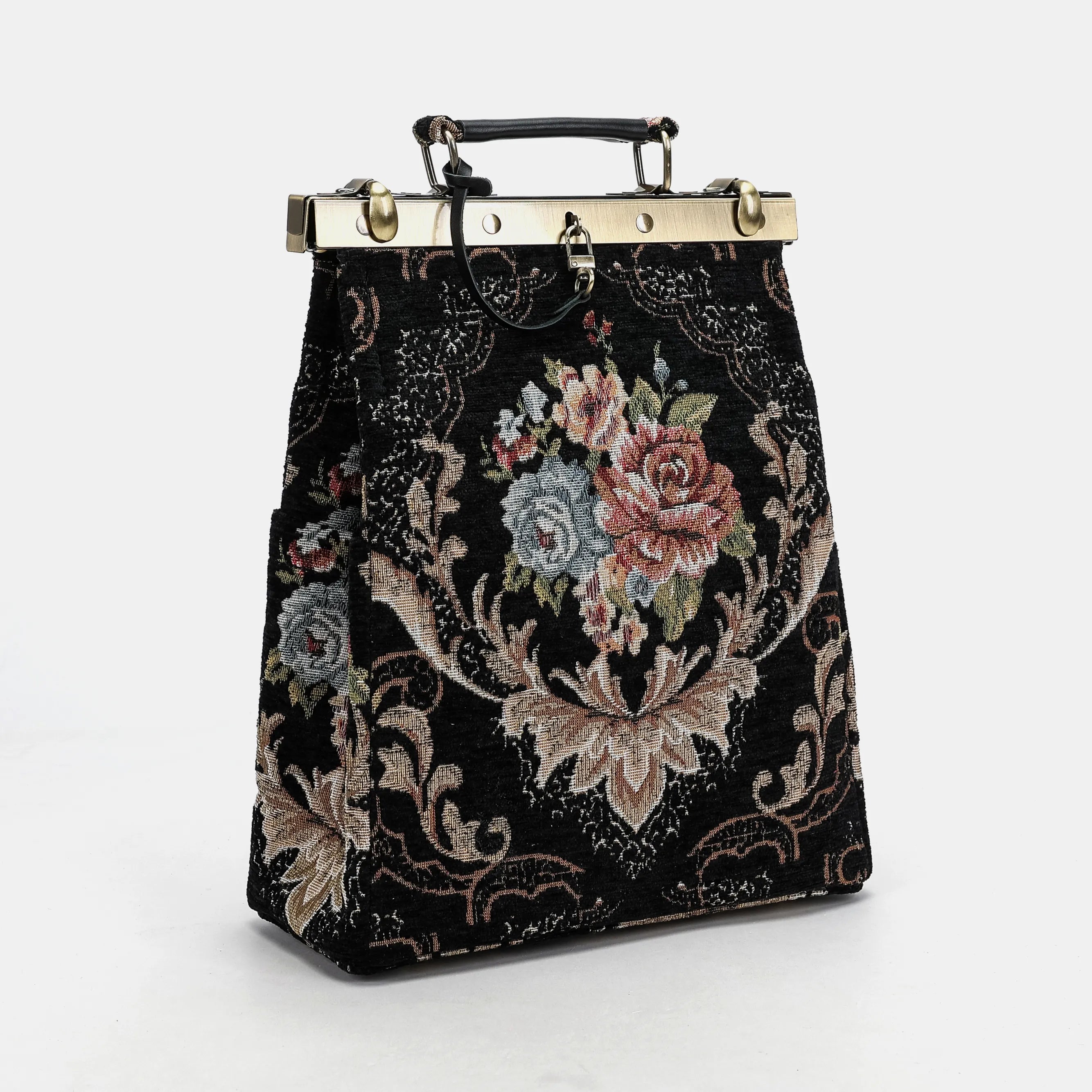 Floral Black Helena Carpet Gladstone Backpack of America side