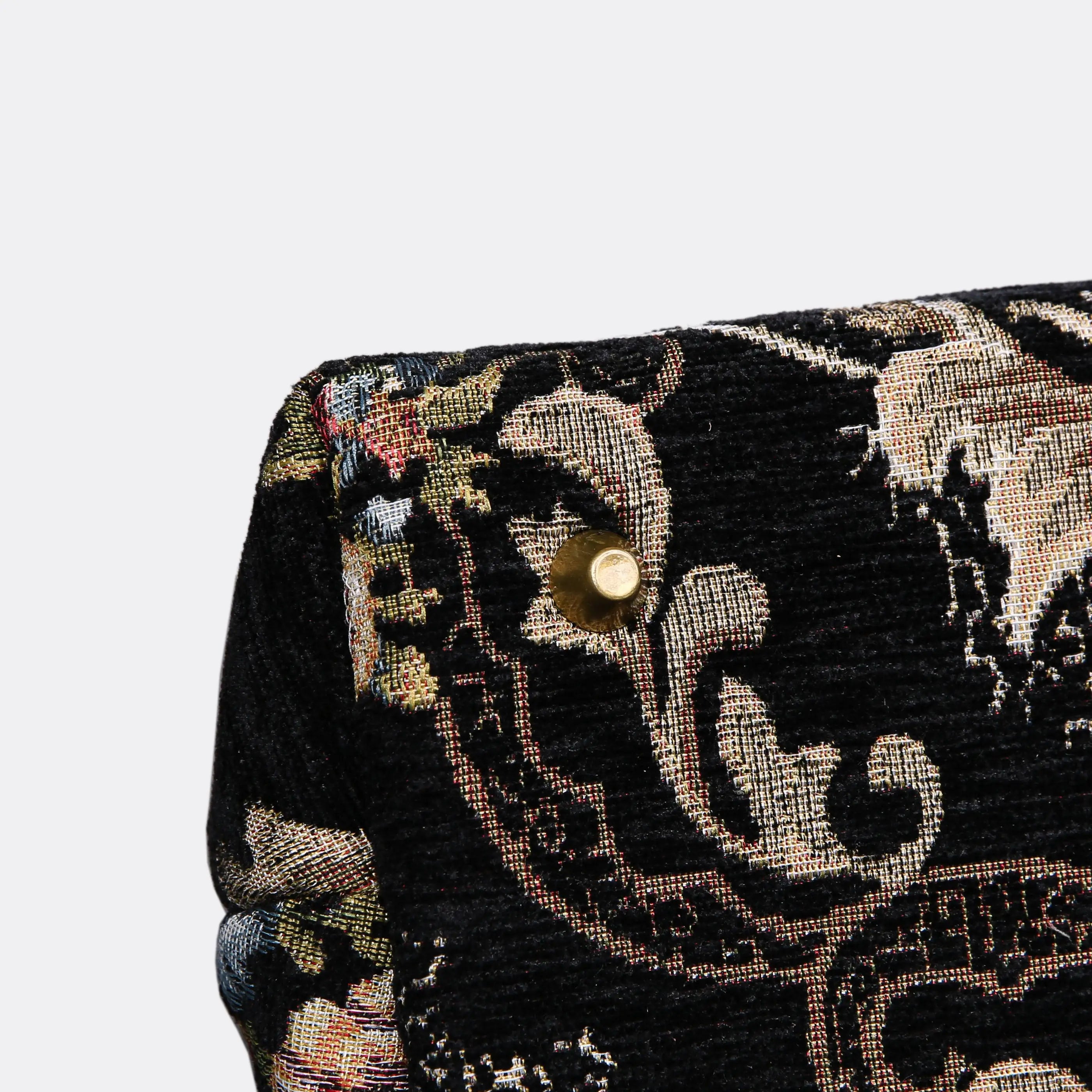 Floral Black Carpet Satchel carpet bag MCW Handmade of America bottom