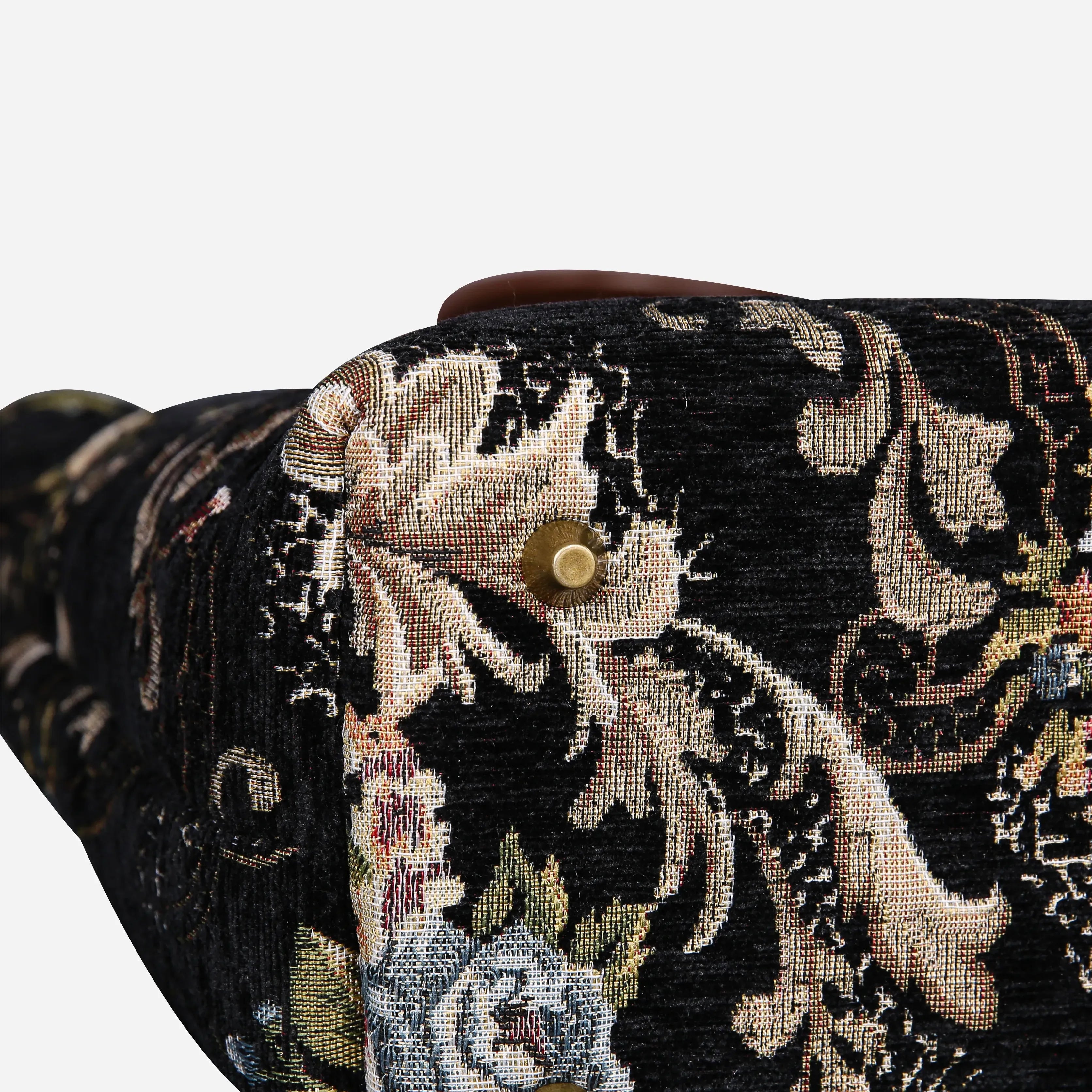Floral Black Carpet Tote Shopper Carpetbag of America bottom