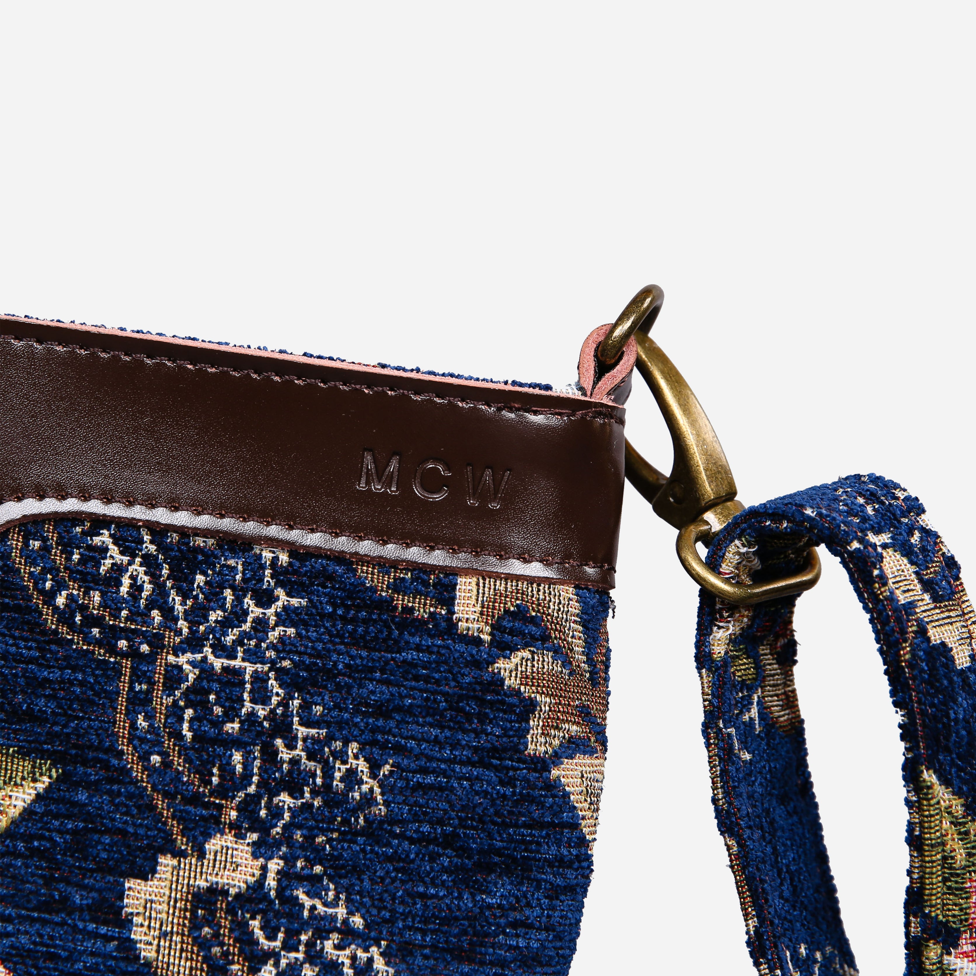 Floral Blue Butterfly Crossbody Bag Carpetbag of America details