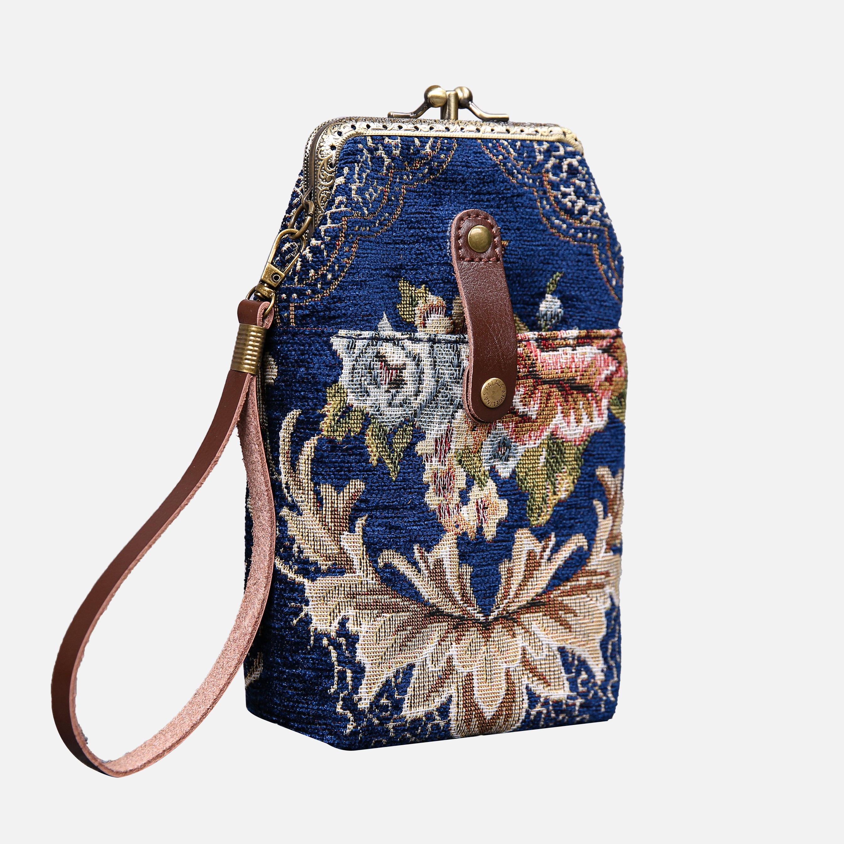 Floral Blue Carpet Phone Case Carpetbag of America front side