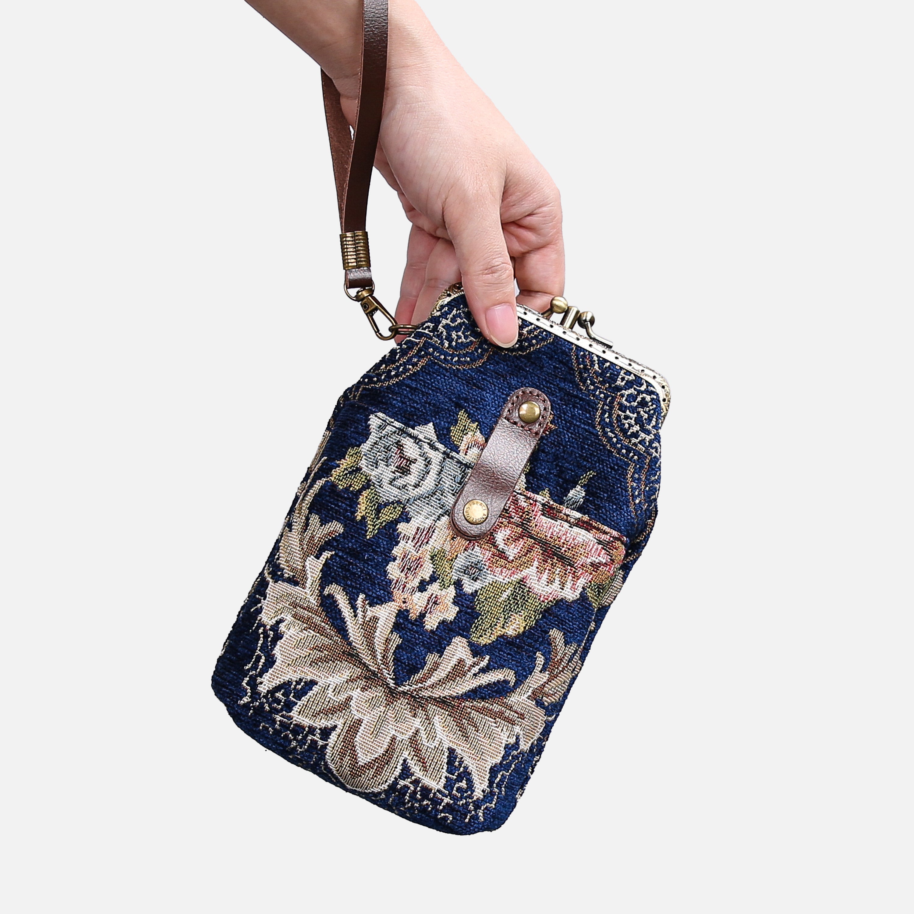 Floral Blue Carpet Phone Case Carpetbag of America main