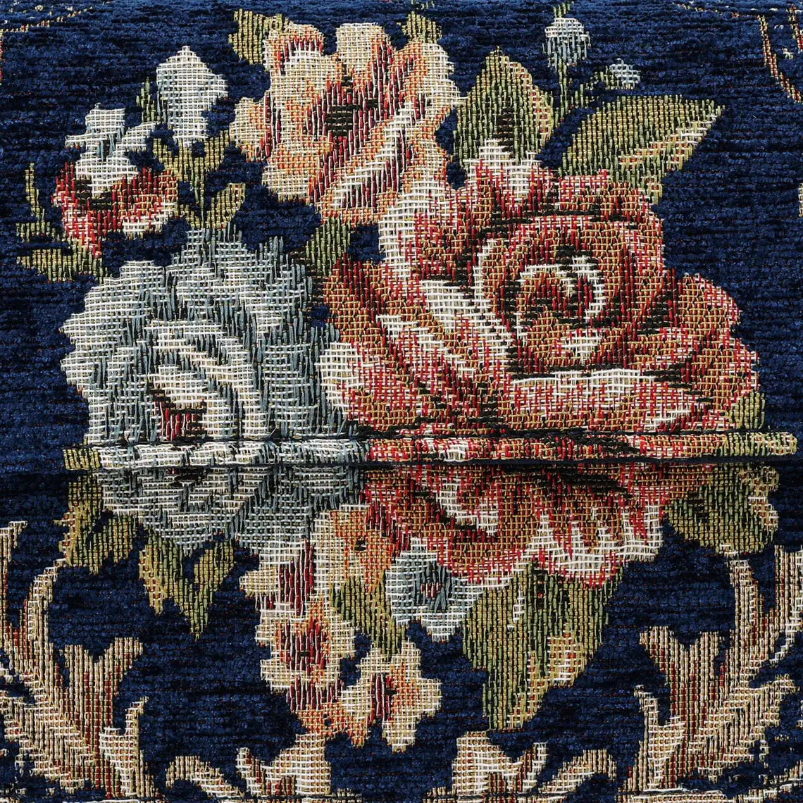 Floral Blue Flap Crossbody Bag carpet bag of America pattern