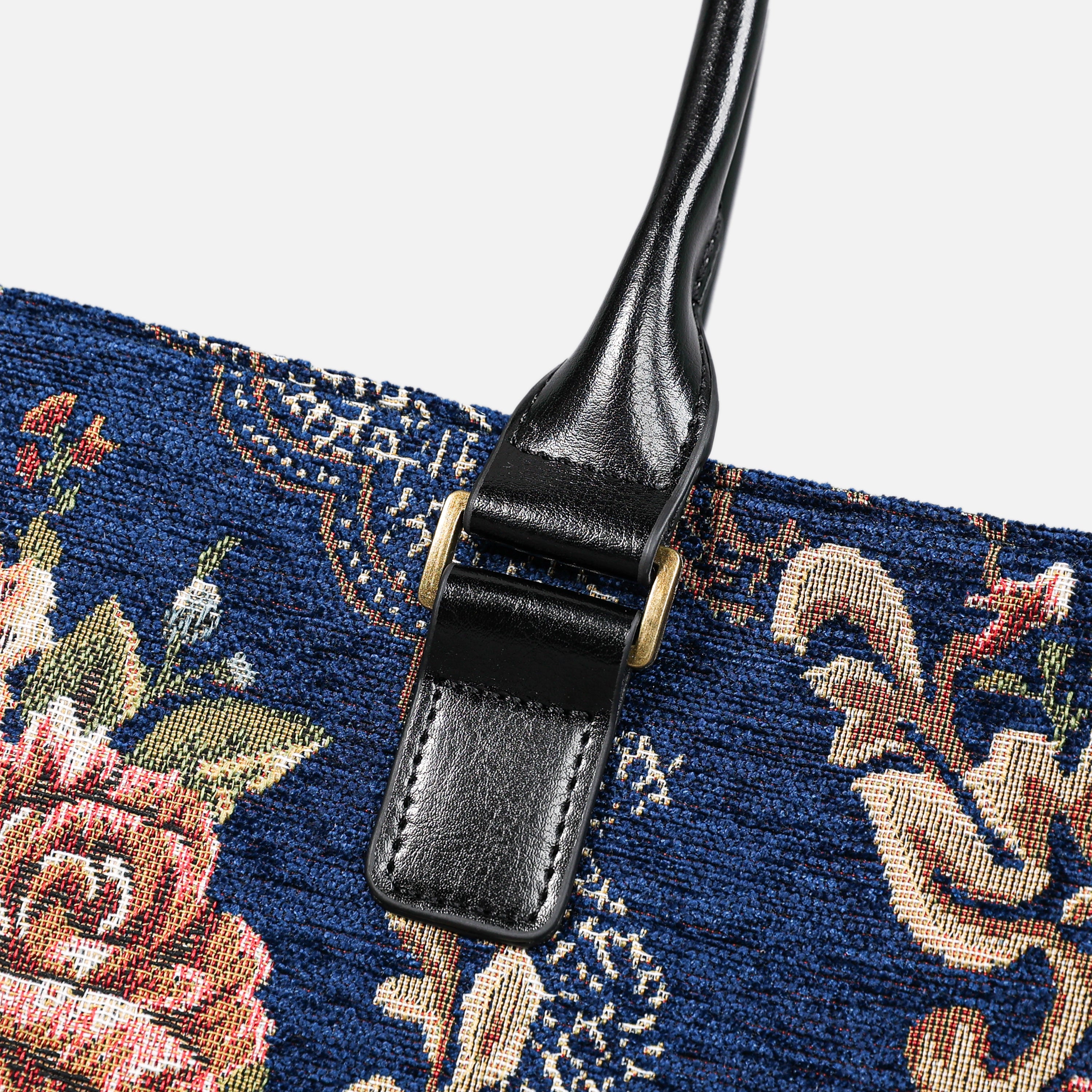 Floral Blue Laptop Work Tote of America detail