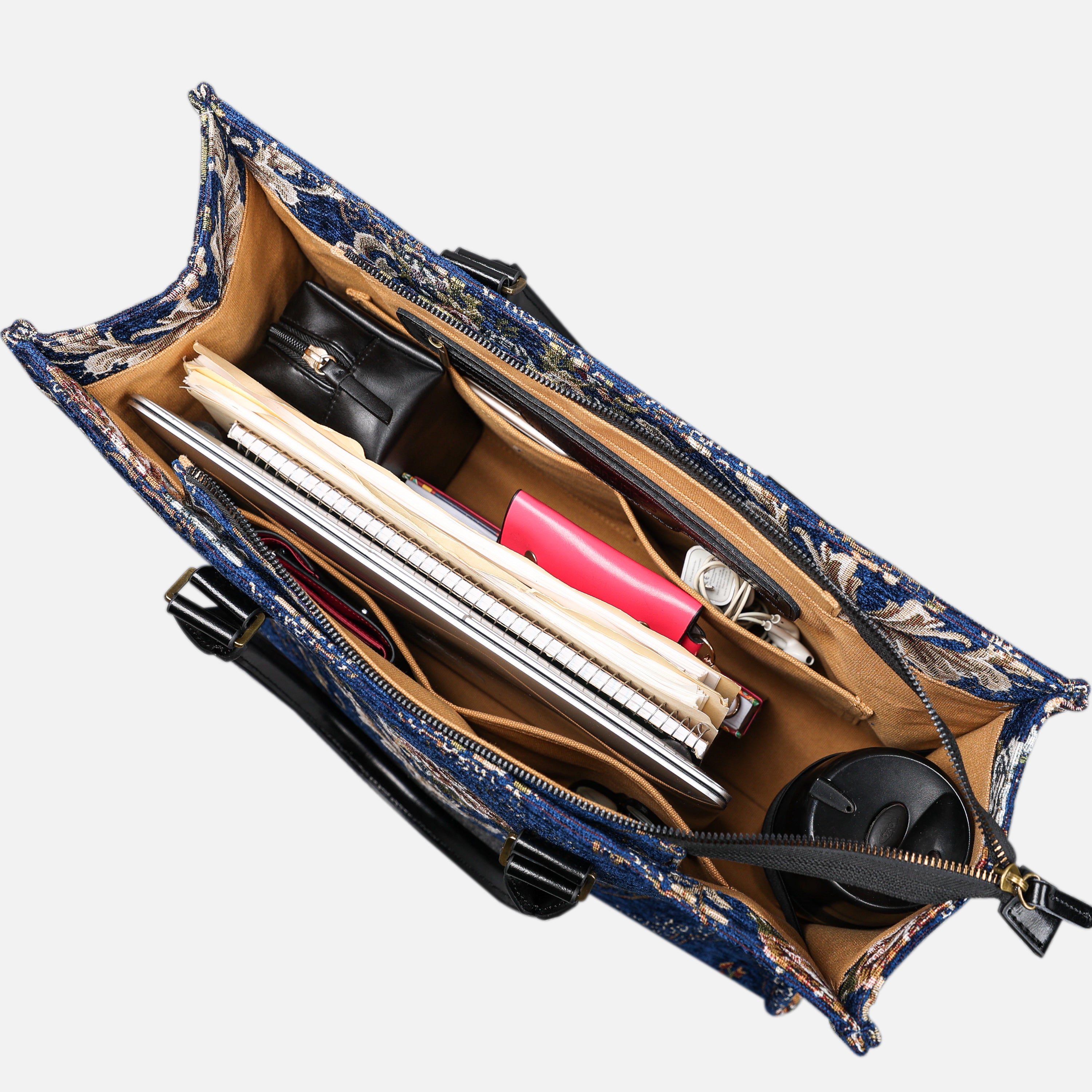 Floral Blue Laptop Work Tote  of America in use