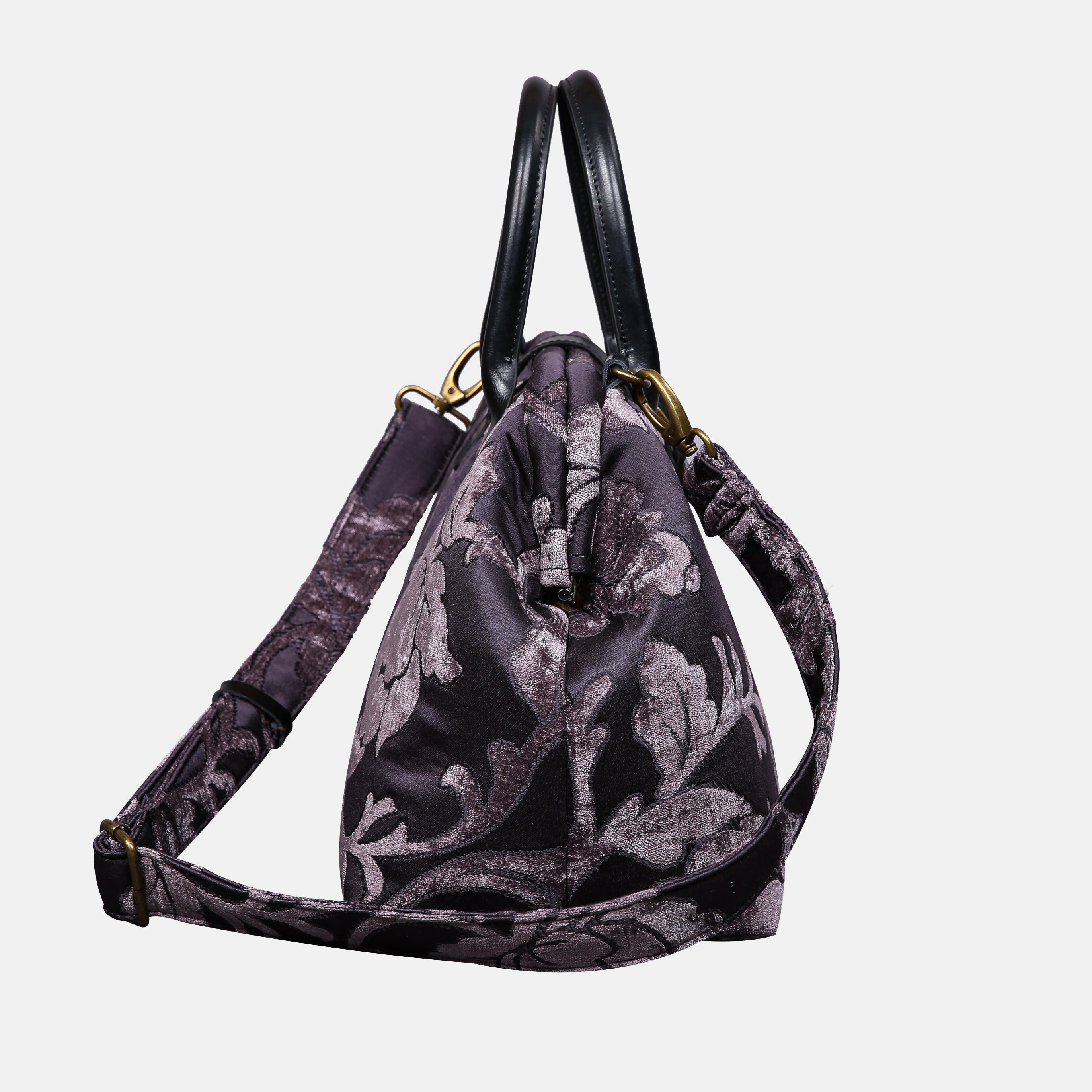 Floral Brocade Purple Carpet Handbag Purse carpet bag MCW Handmade of America side