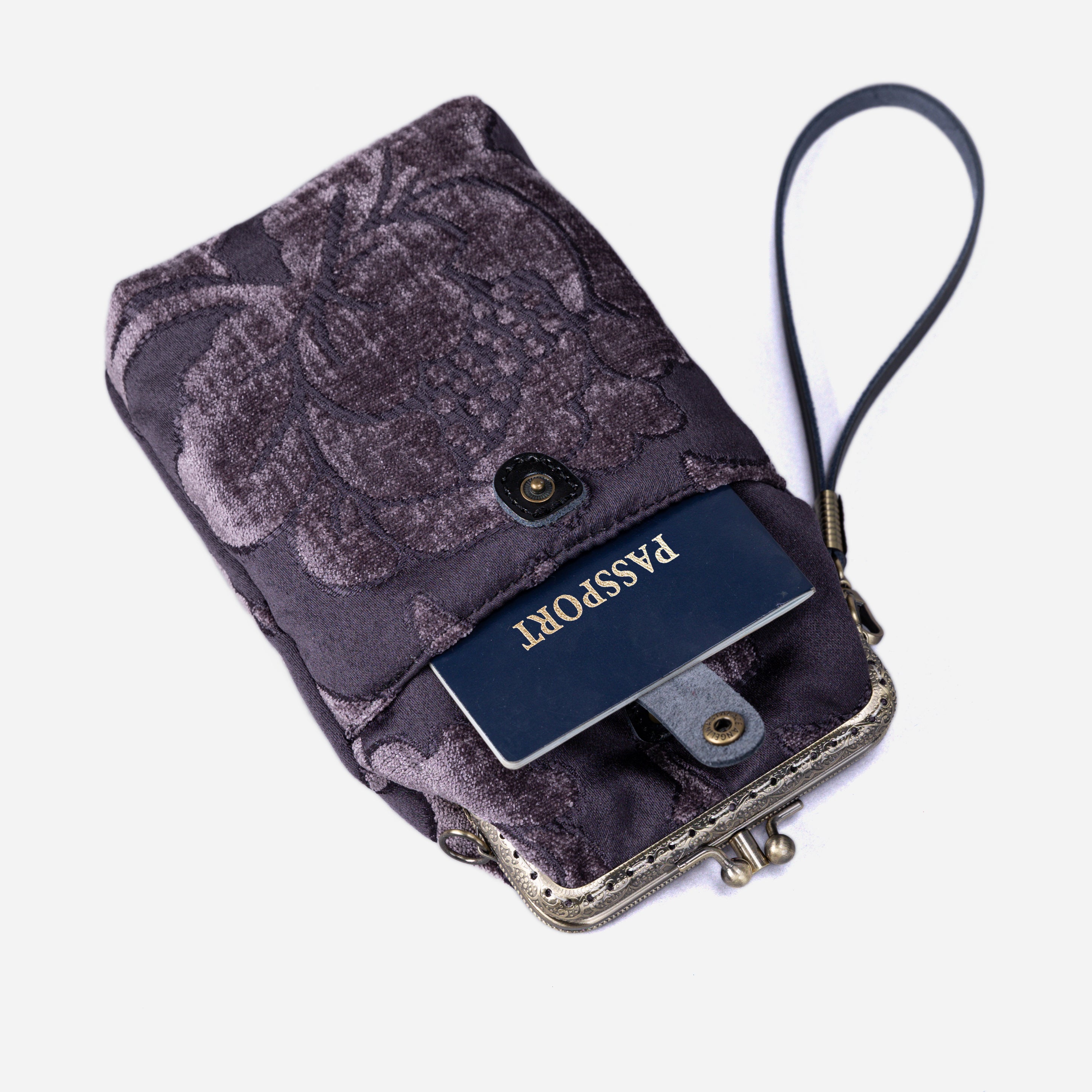 Floral Brocade Purple Carpet Phone Case Carpetbag of America pocket