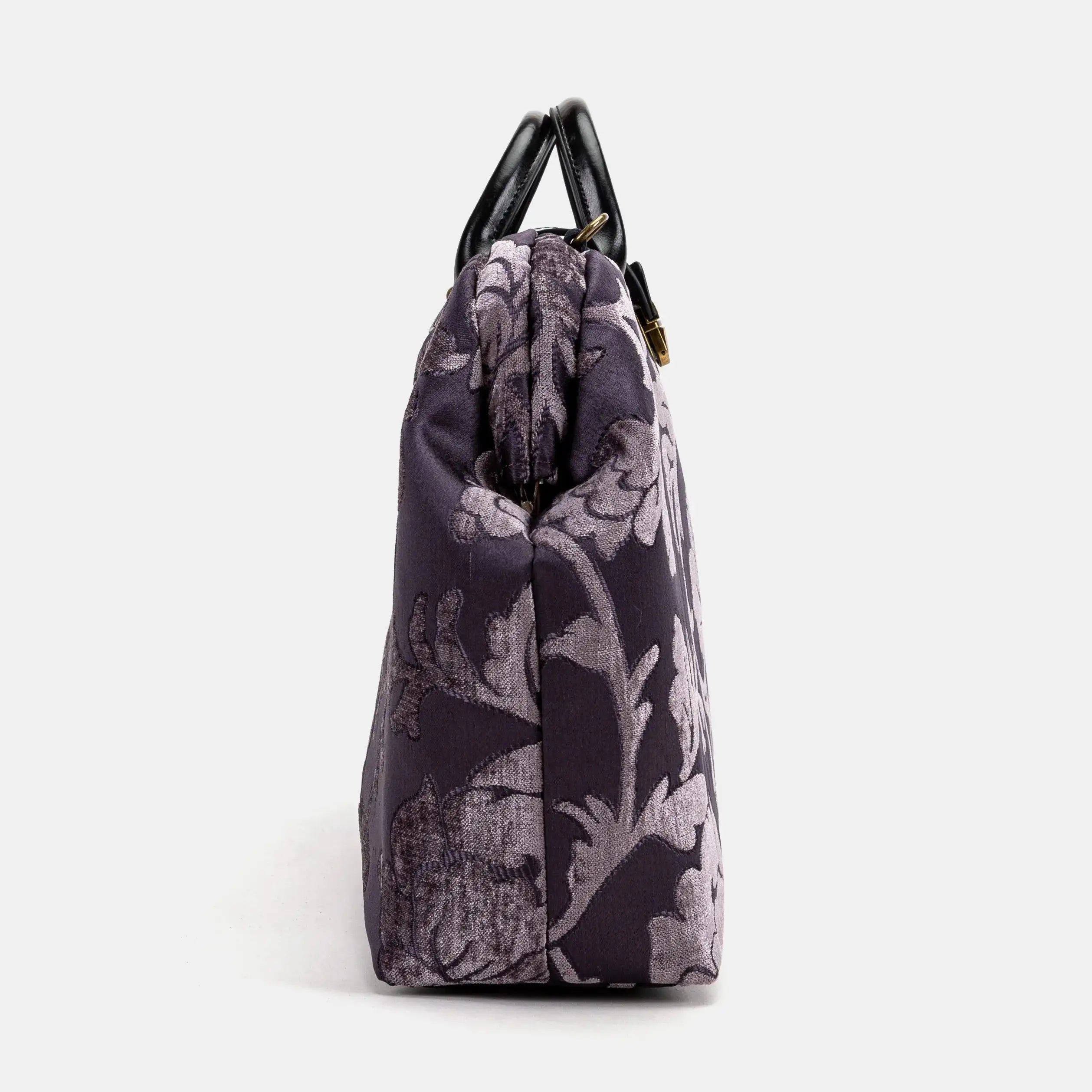 Floral Brocade Purple Laptop Work Bag of America side