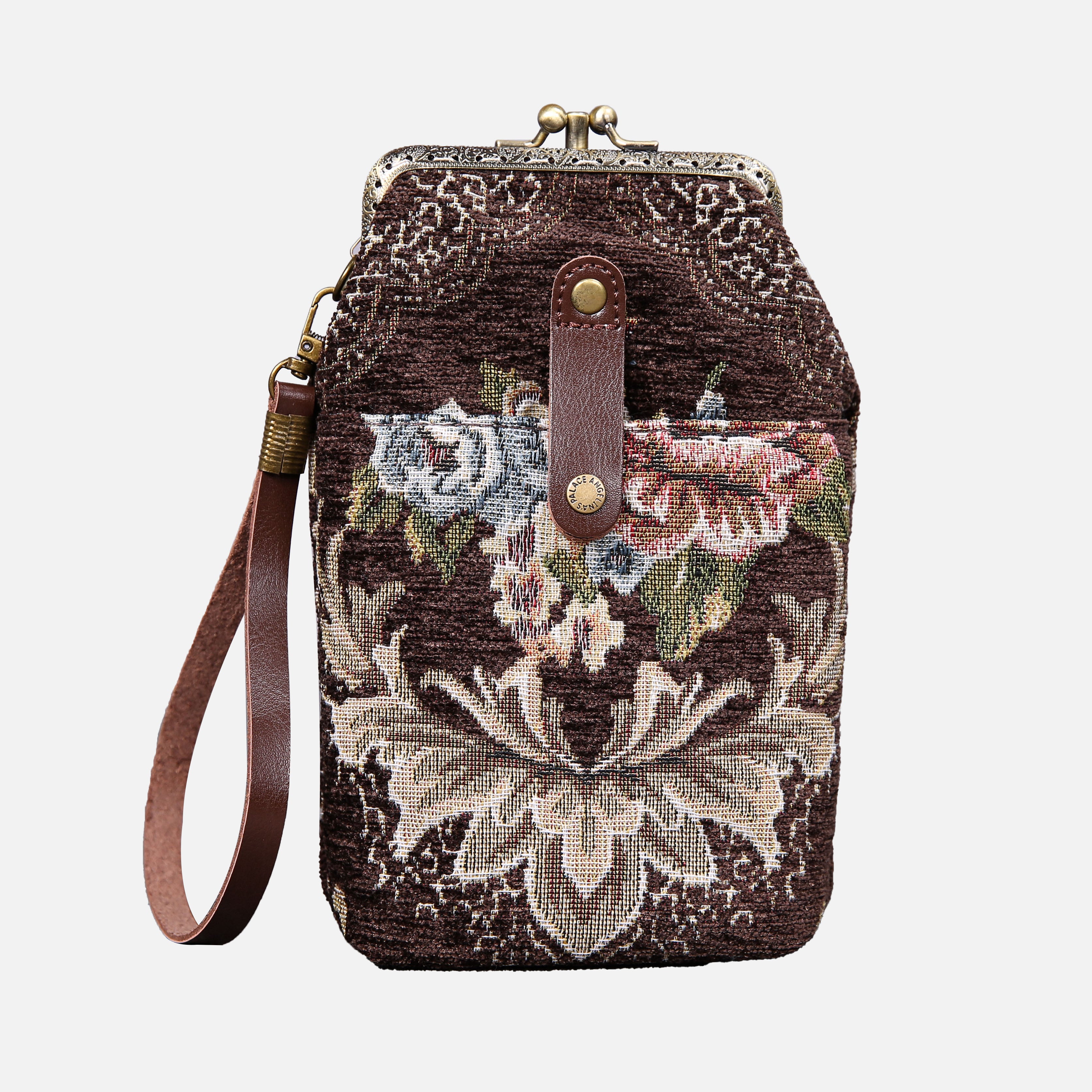 Floral Brown Carpet Phone Case Carpetbag of America front