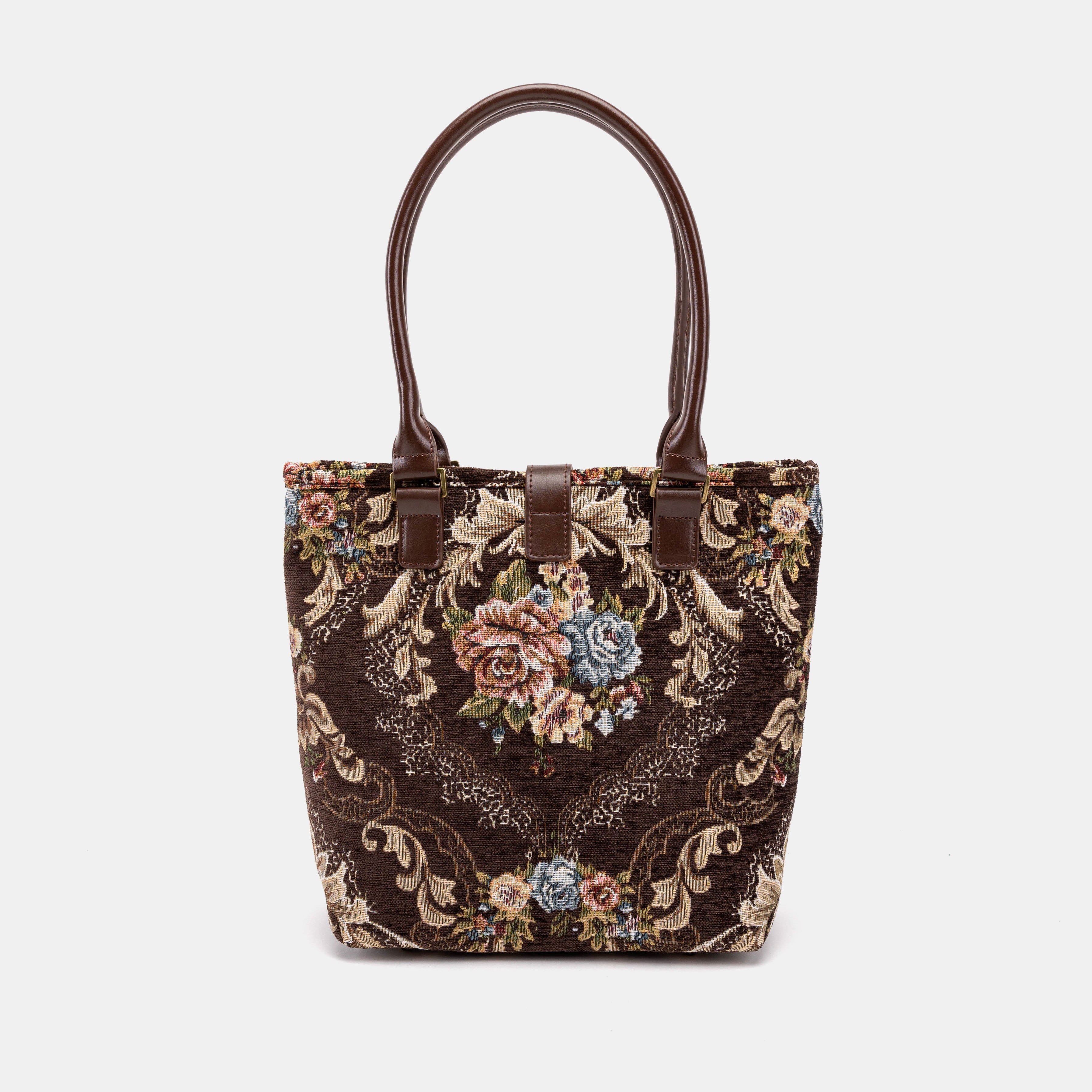 Floral Brown Everyday Tote Bag of America back