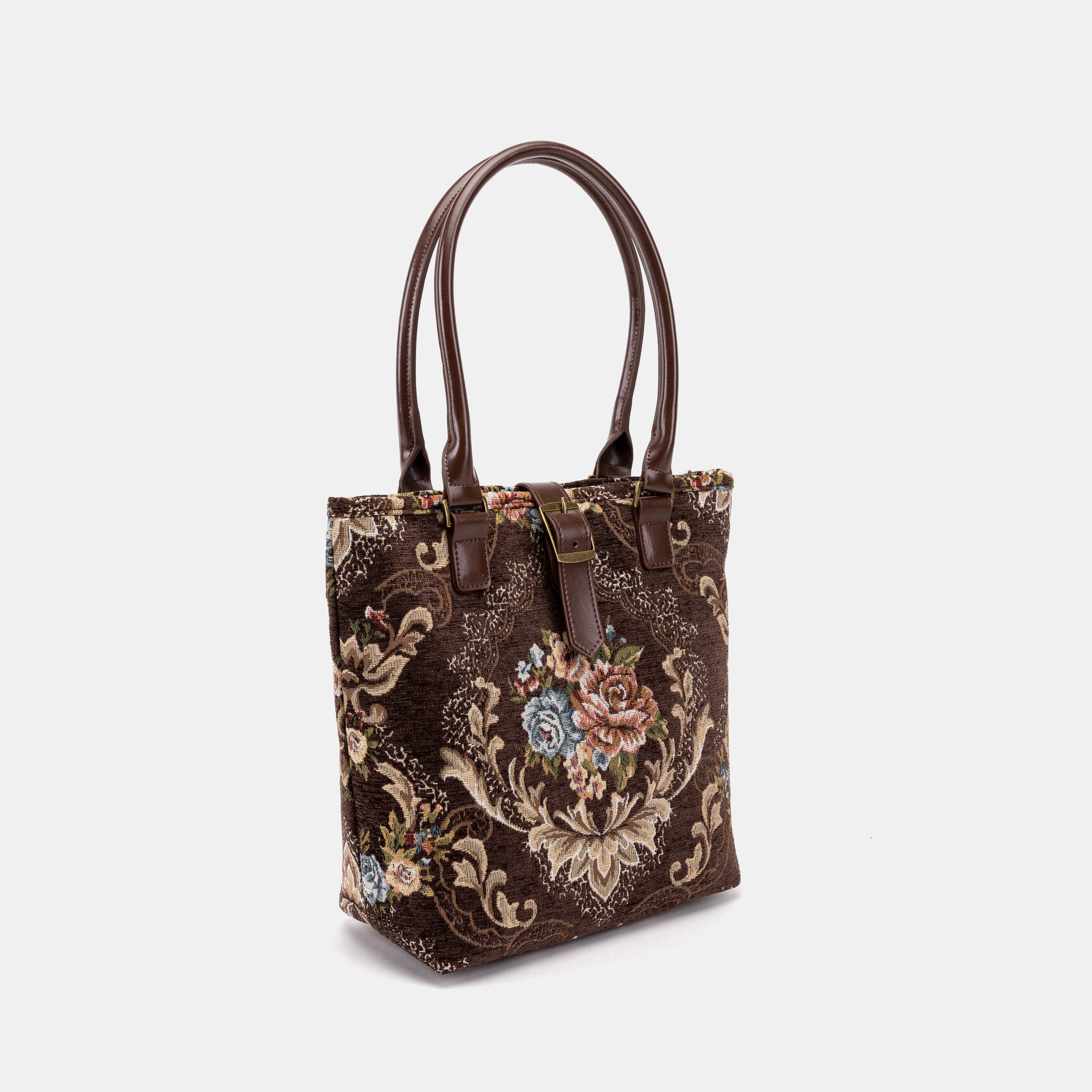 Floral Brown Everyday Tote Bag of America front side