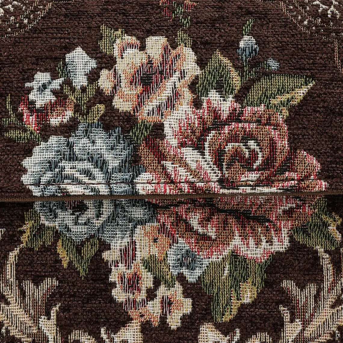 Floral Brown Flap Crossbody Bag carpet bag of America pattern