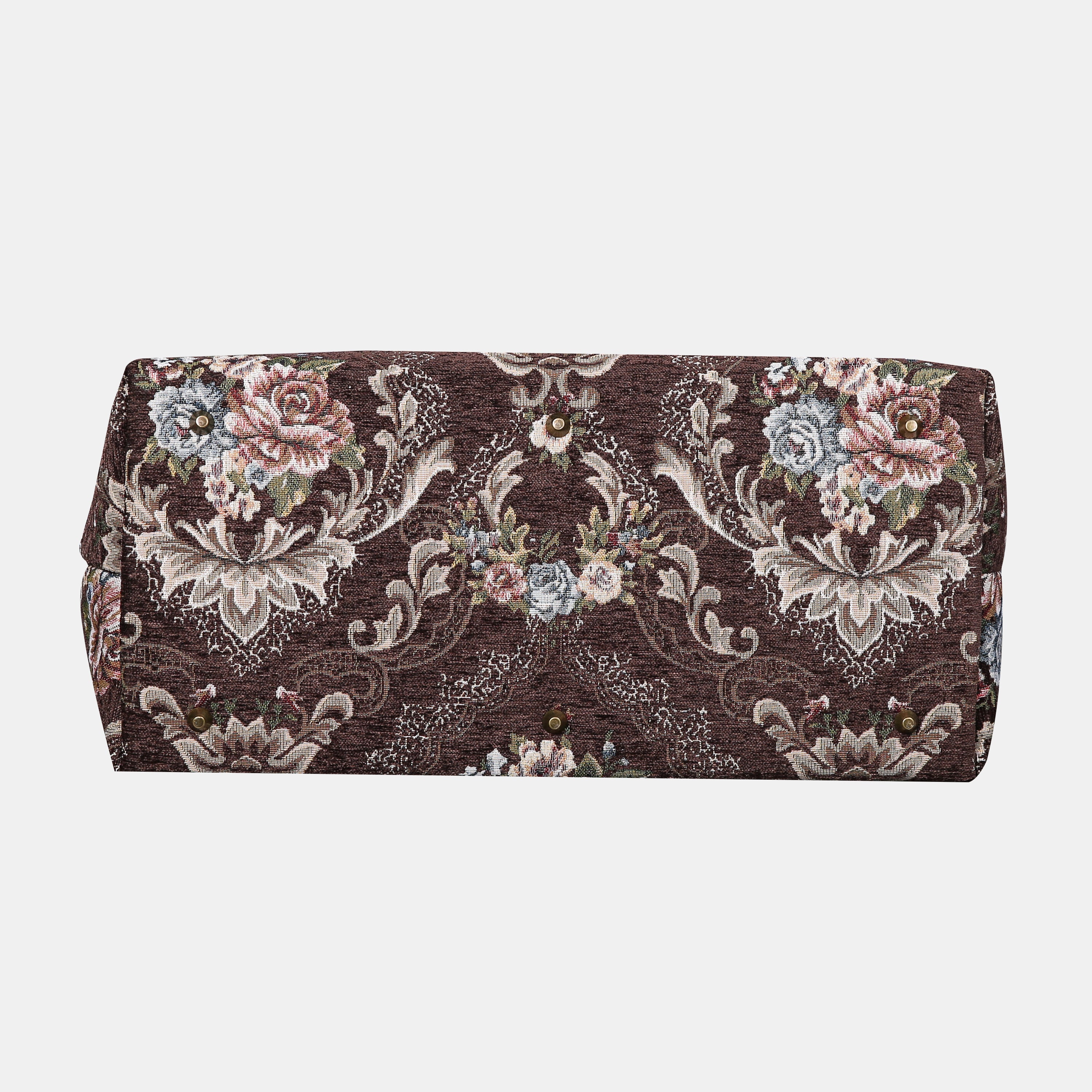 Floral Brown Large Carpetbag  of America bottom