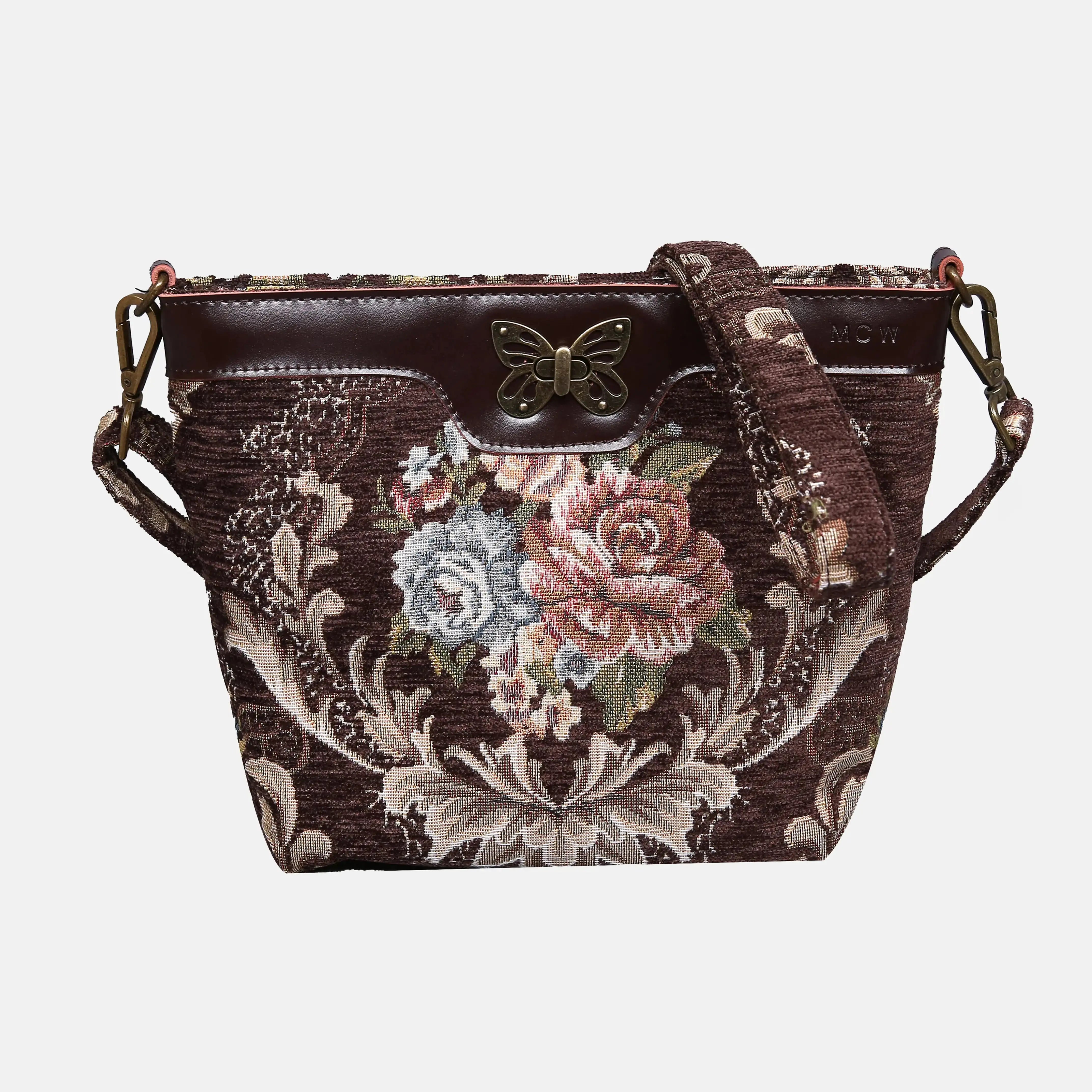 Traditional Coffee Carpet Crossbody Bag Carpetbag of America main