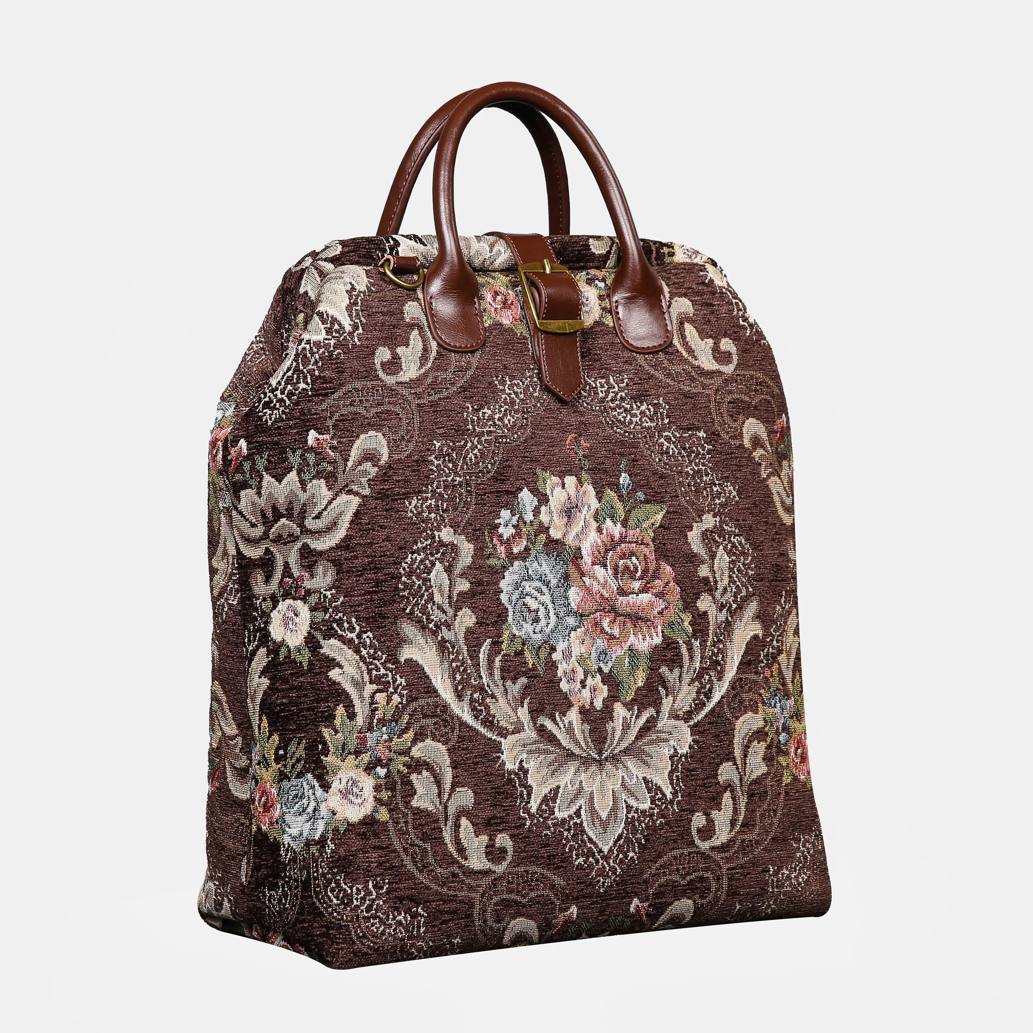 Floral Coffee Carpet Laptop Backpack Carpetbag of America front side