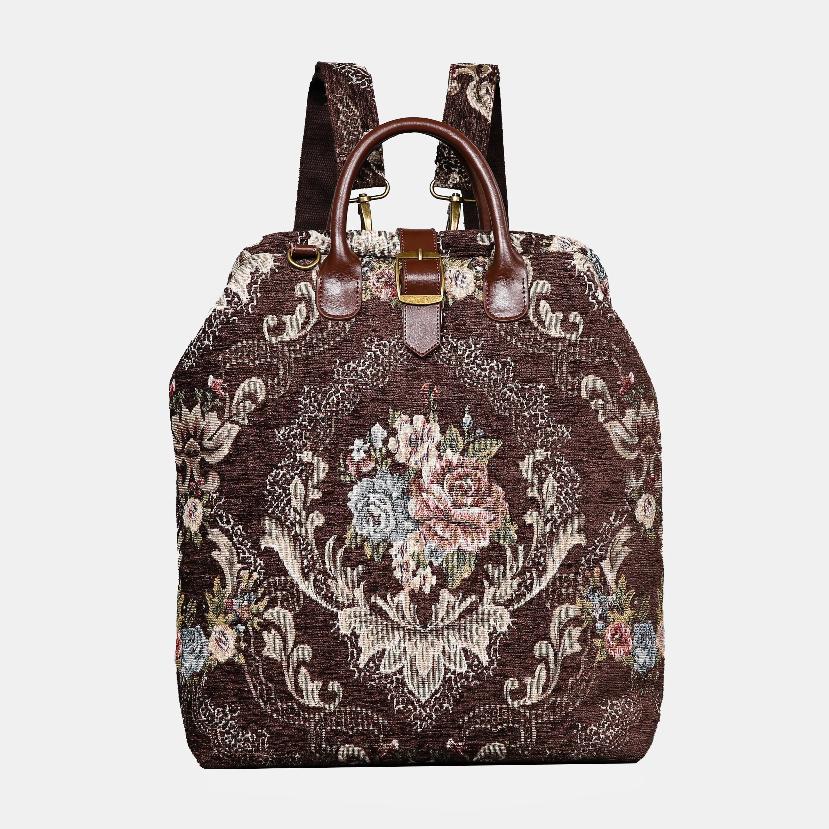 Floral Coffee Carpet Laptop Backpack Carpetbag of America main