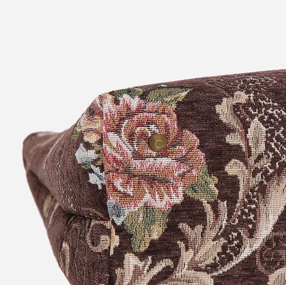 Floral Coffee Carpet Tote Shopper Carpetbag of America bottom