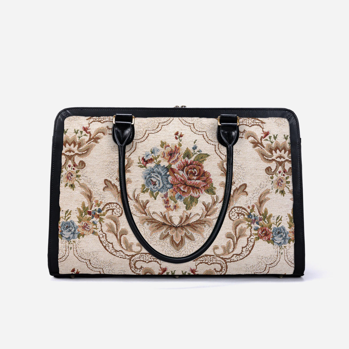 Floral Cream Business Tote of America  back